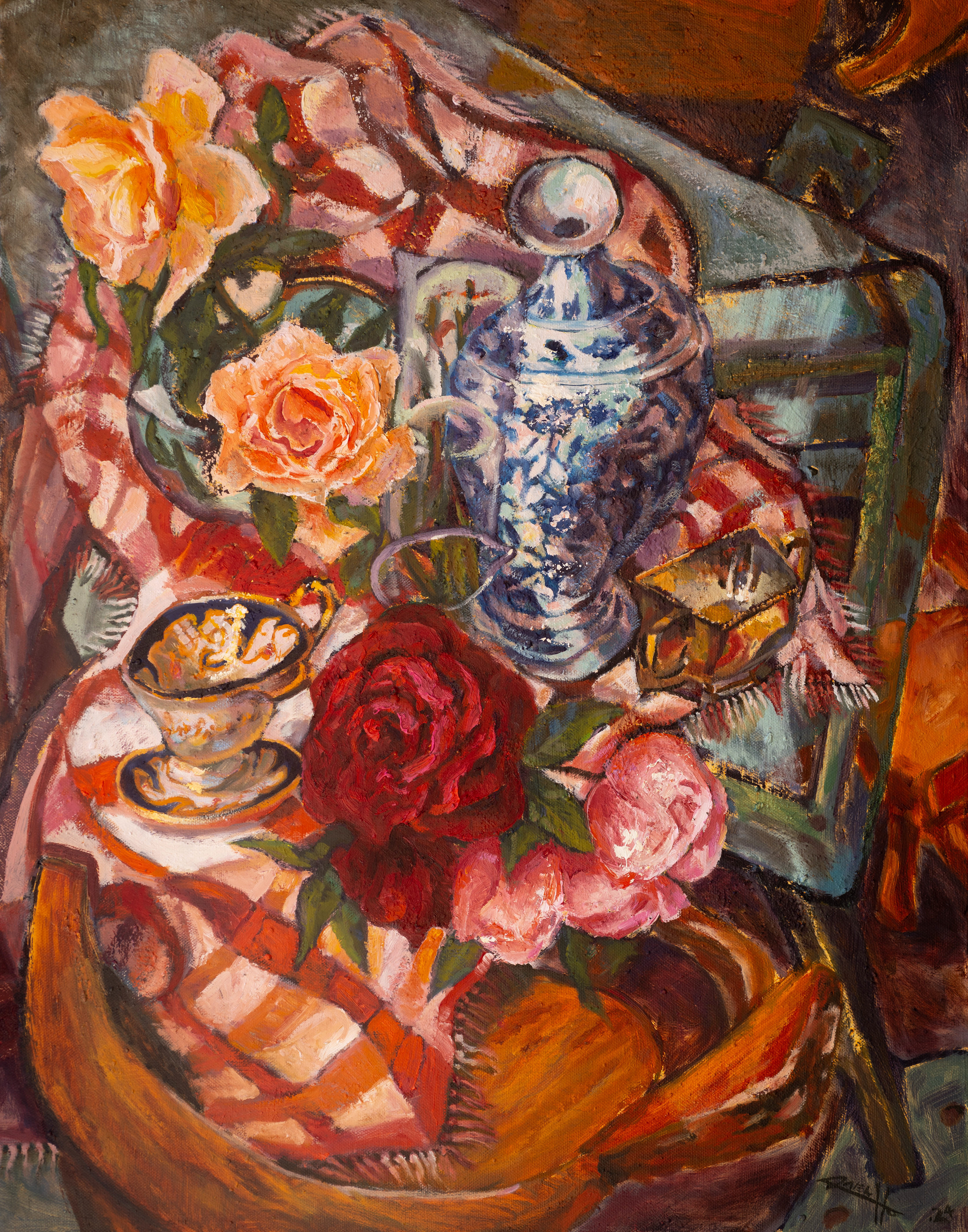 Midnights amongst Roses and Vessels #2 | $2800 | Oil on Canvas | 800 x 650mm