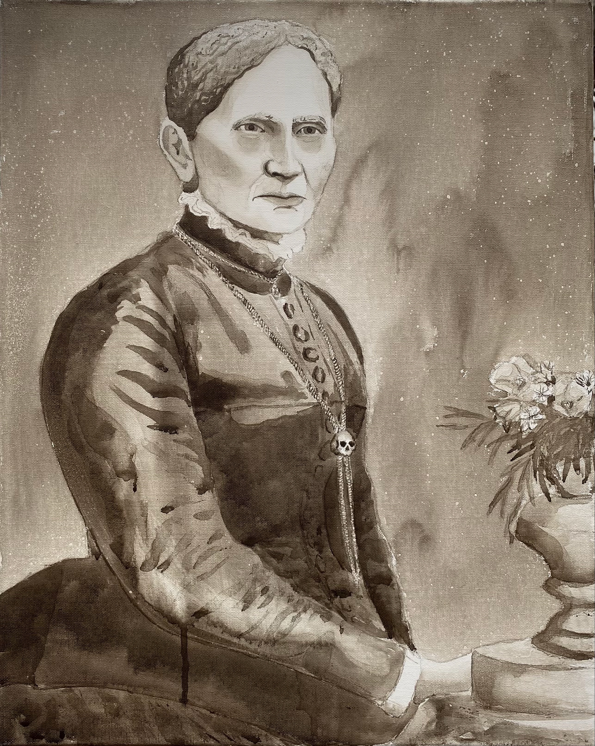 Latrodectus, Ink on Canvas, 16x20 in, 2023