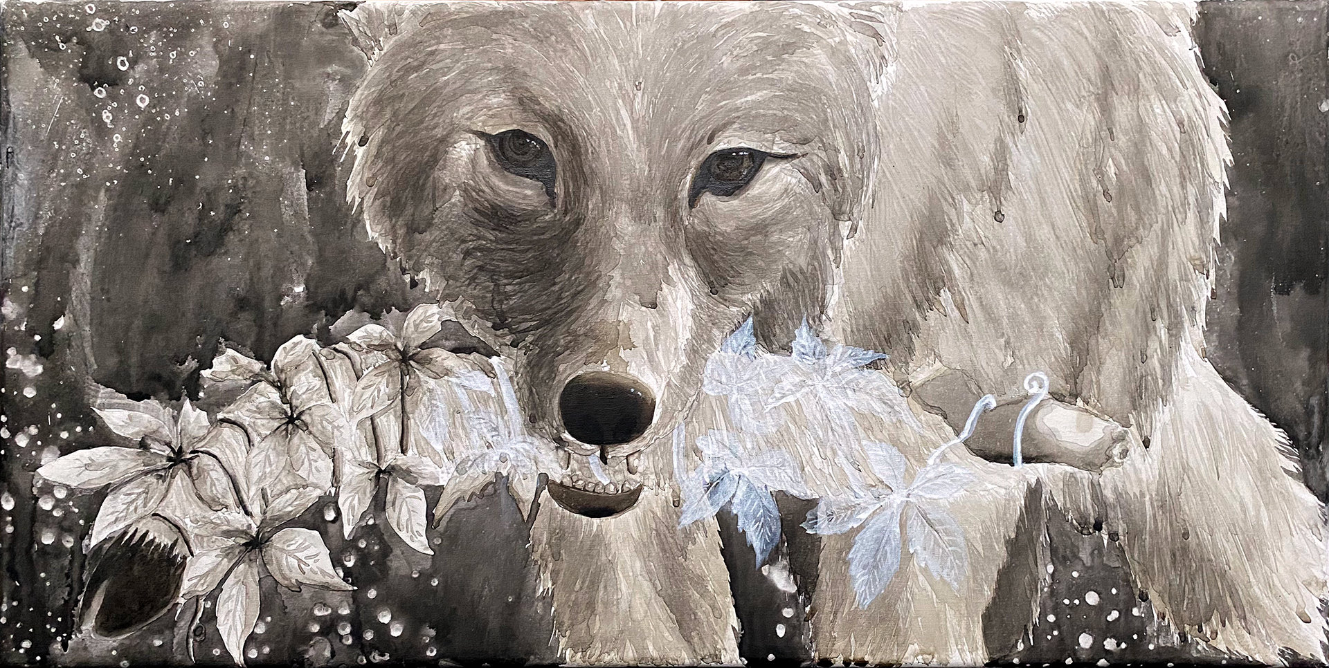 Dualitas Vitae, Ink on Canvas, 12x24 in, 2023