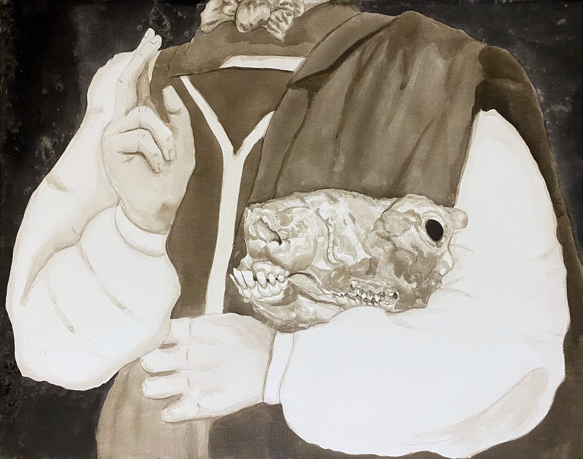False Prophet, Ink on Canvas, 22 x 28 in, 2024