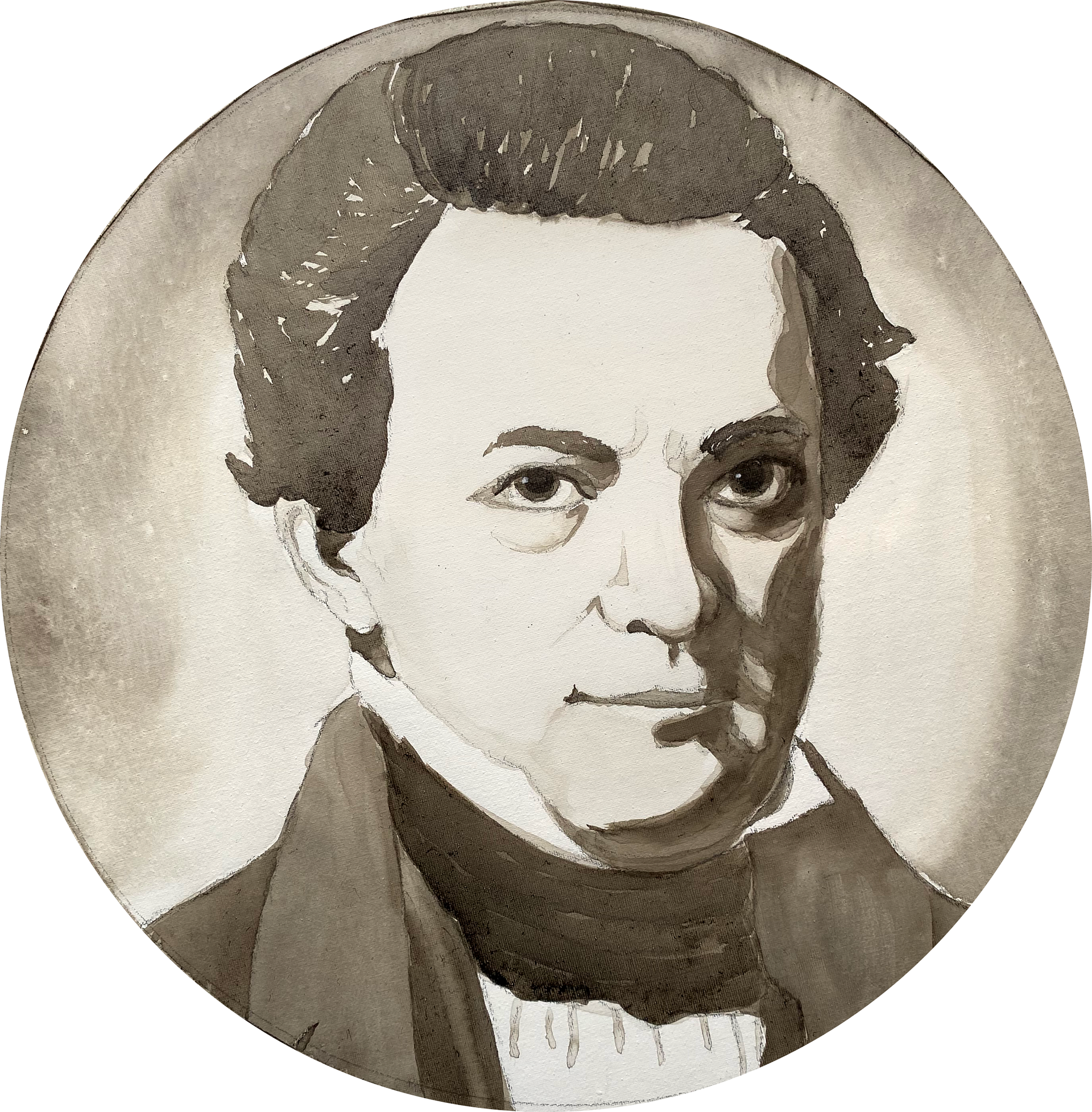 Seaborn Jones, Ink on Canvas, 9.5x9.5 in, 2022