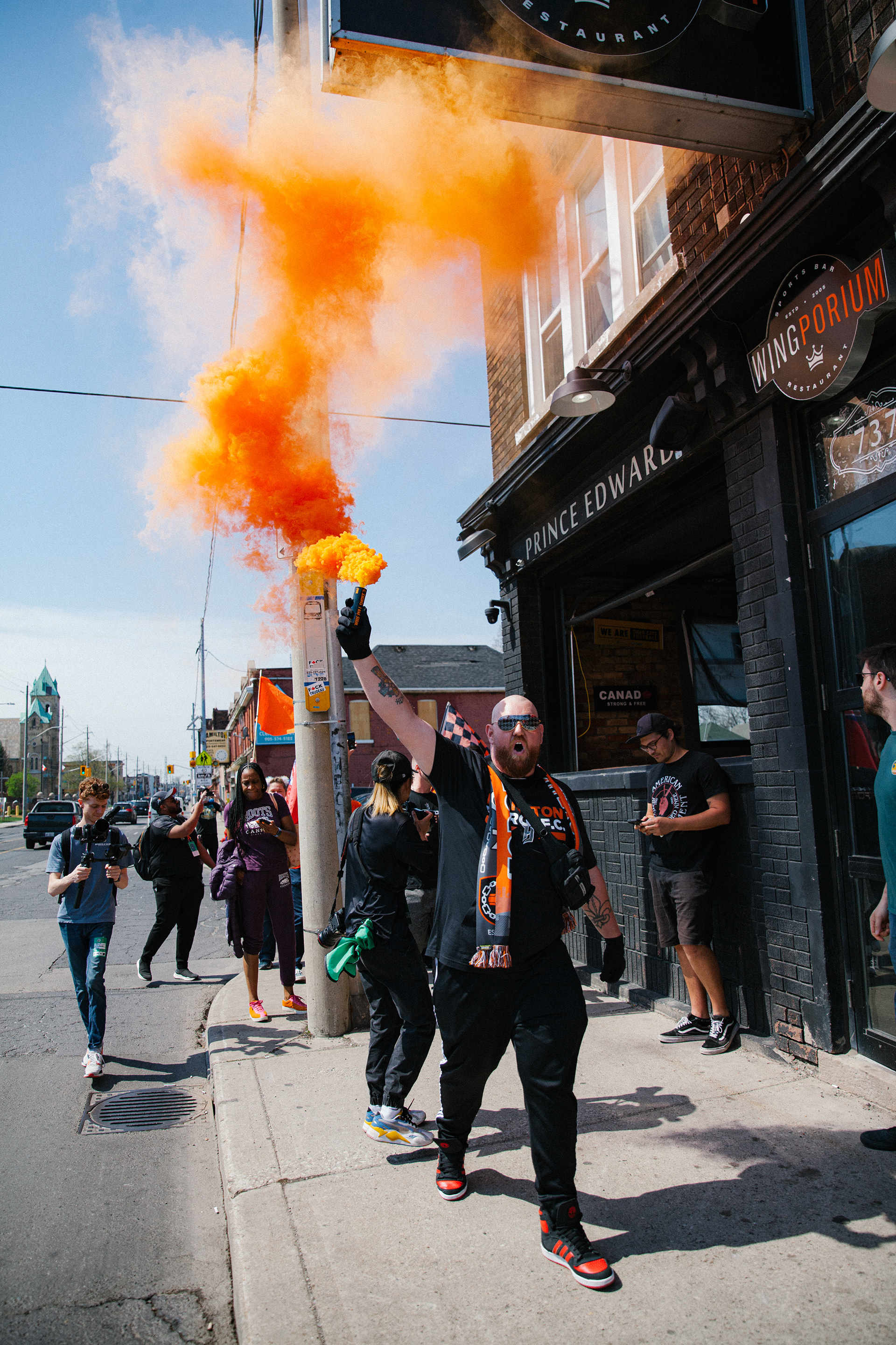 Forge FC fans on the day of the 2023 Home Opener