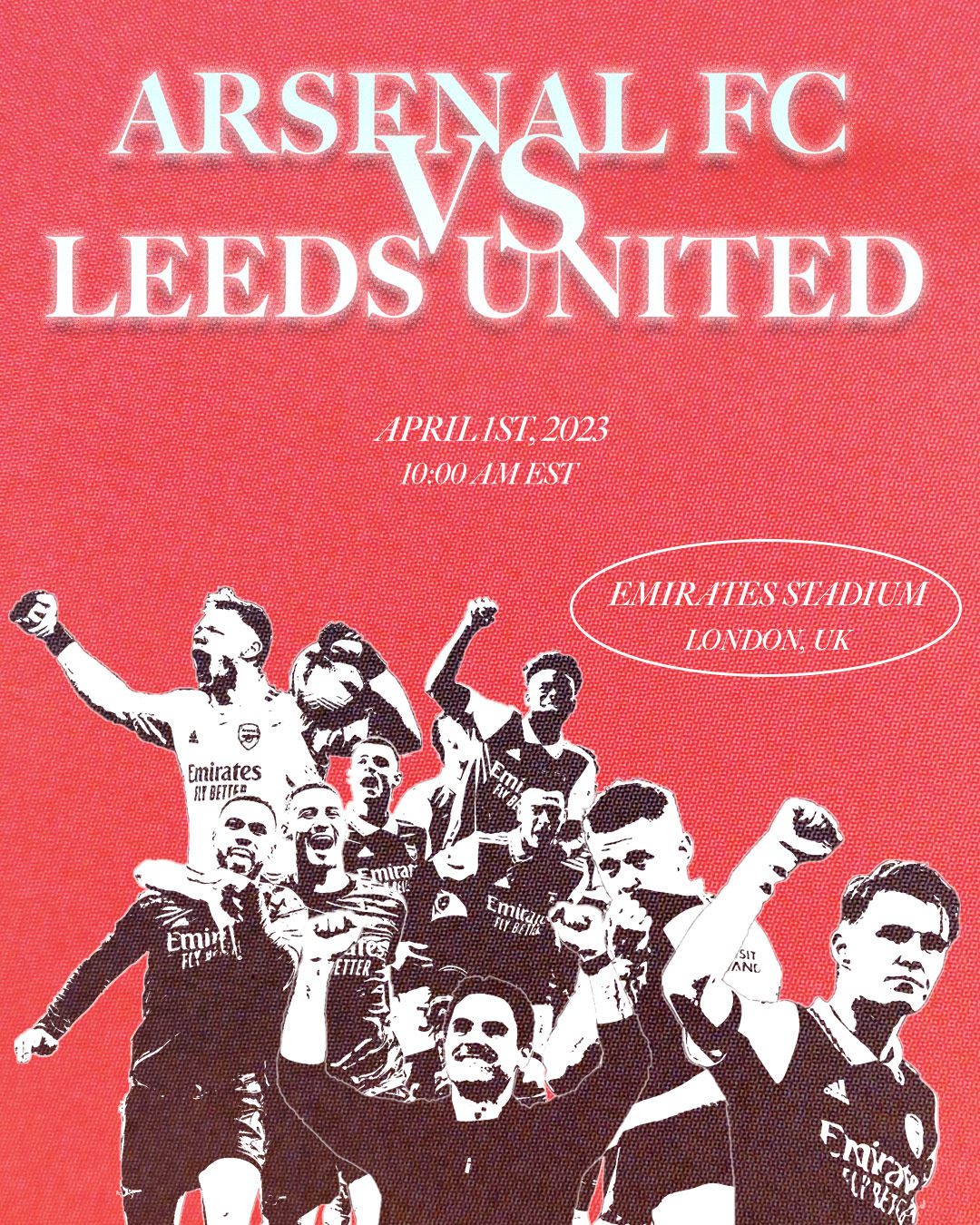 Arsenal FC vs Leeds United matchday concept poster