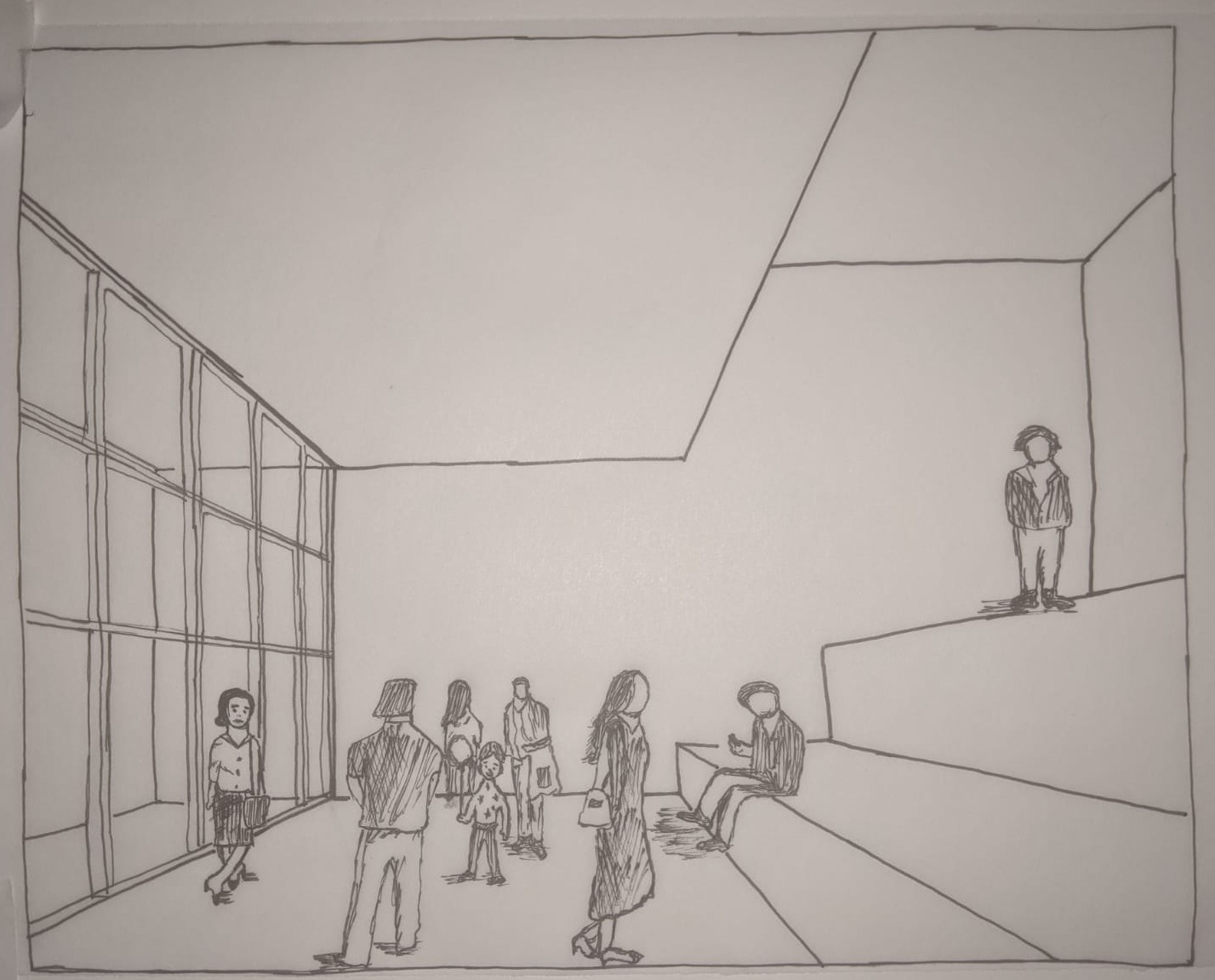 Human figures in perspective