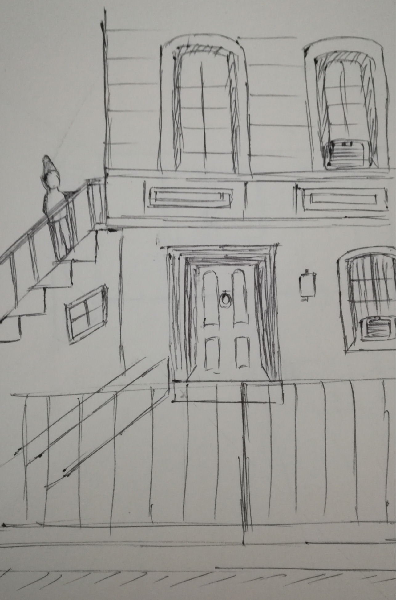 Quick concept sketch hand rendered using ball-point pen as a drawing medium.