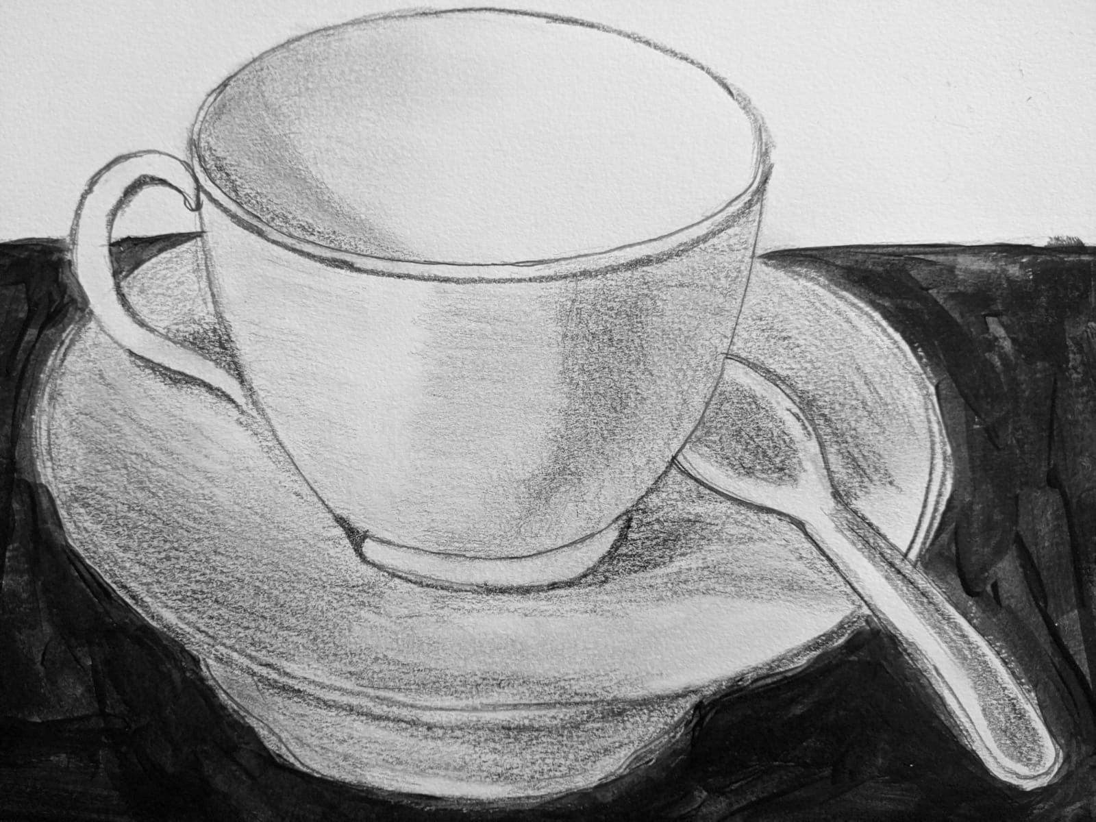 Rendered still life_ Cup and Saucer 