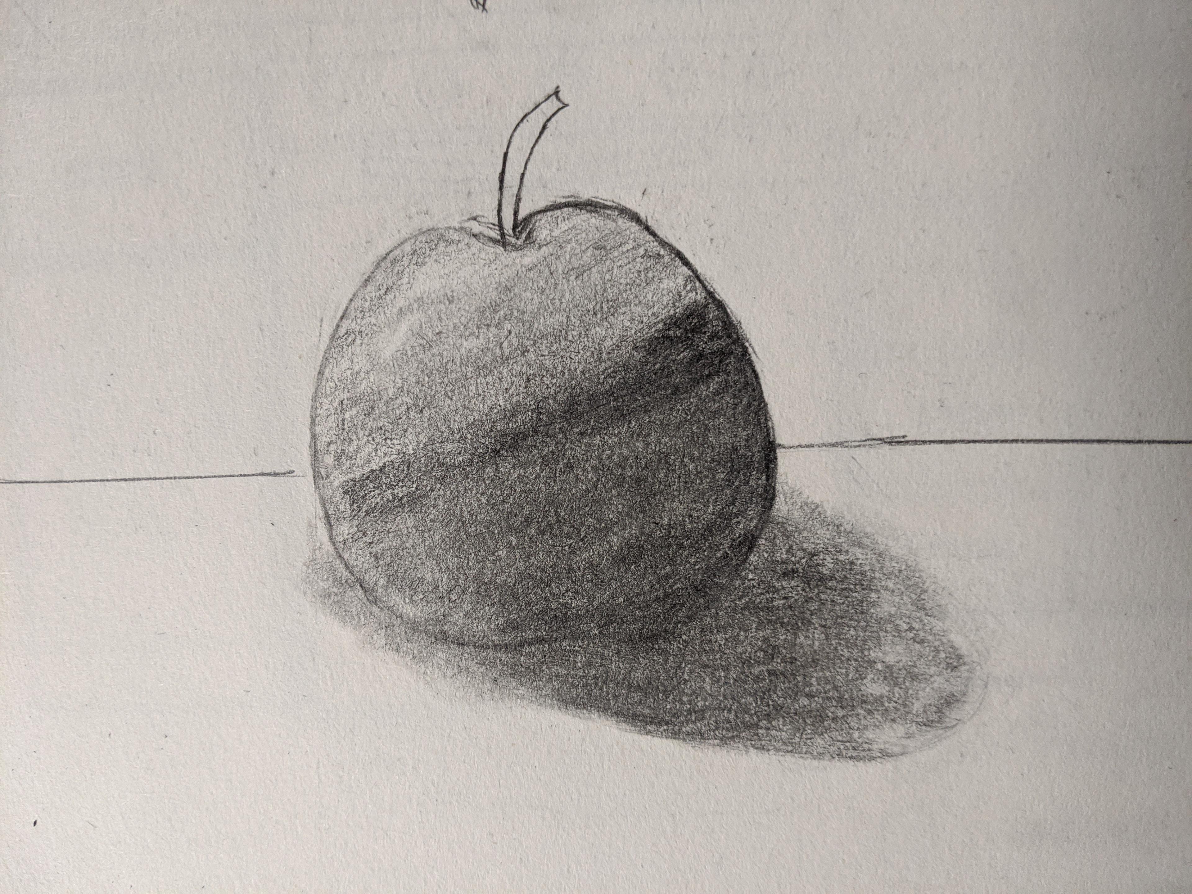 Rendered still life in pencil