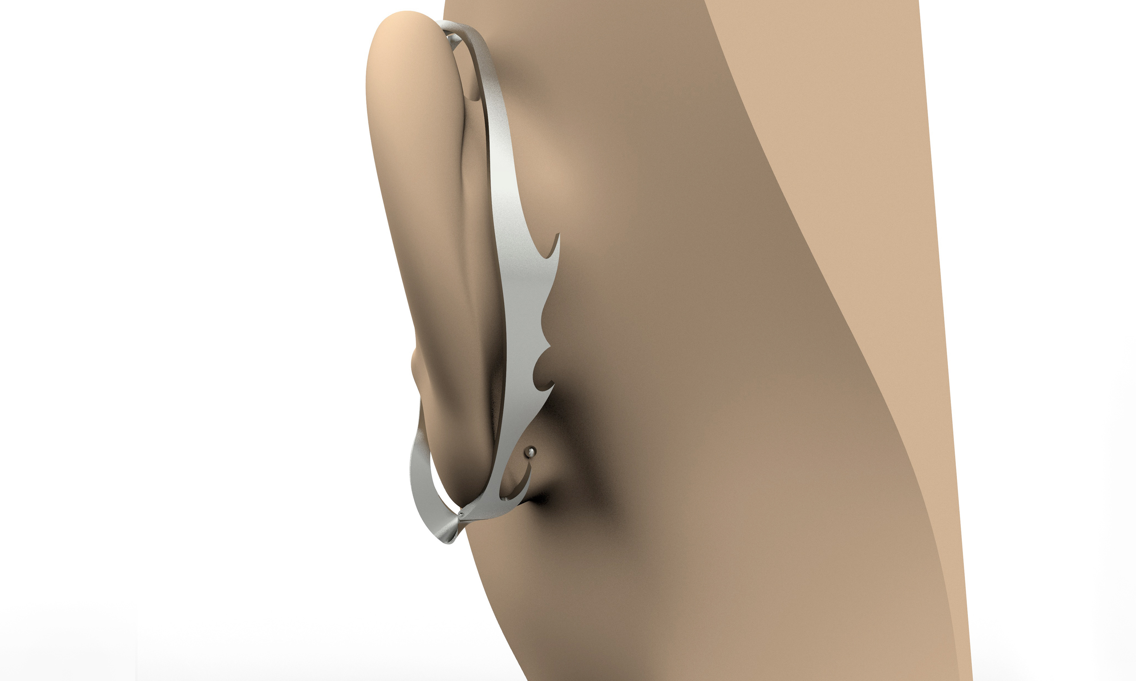 Rear view, earring set in-situ