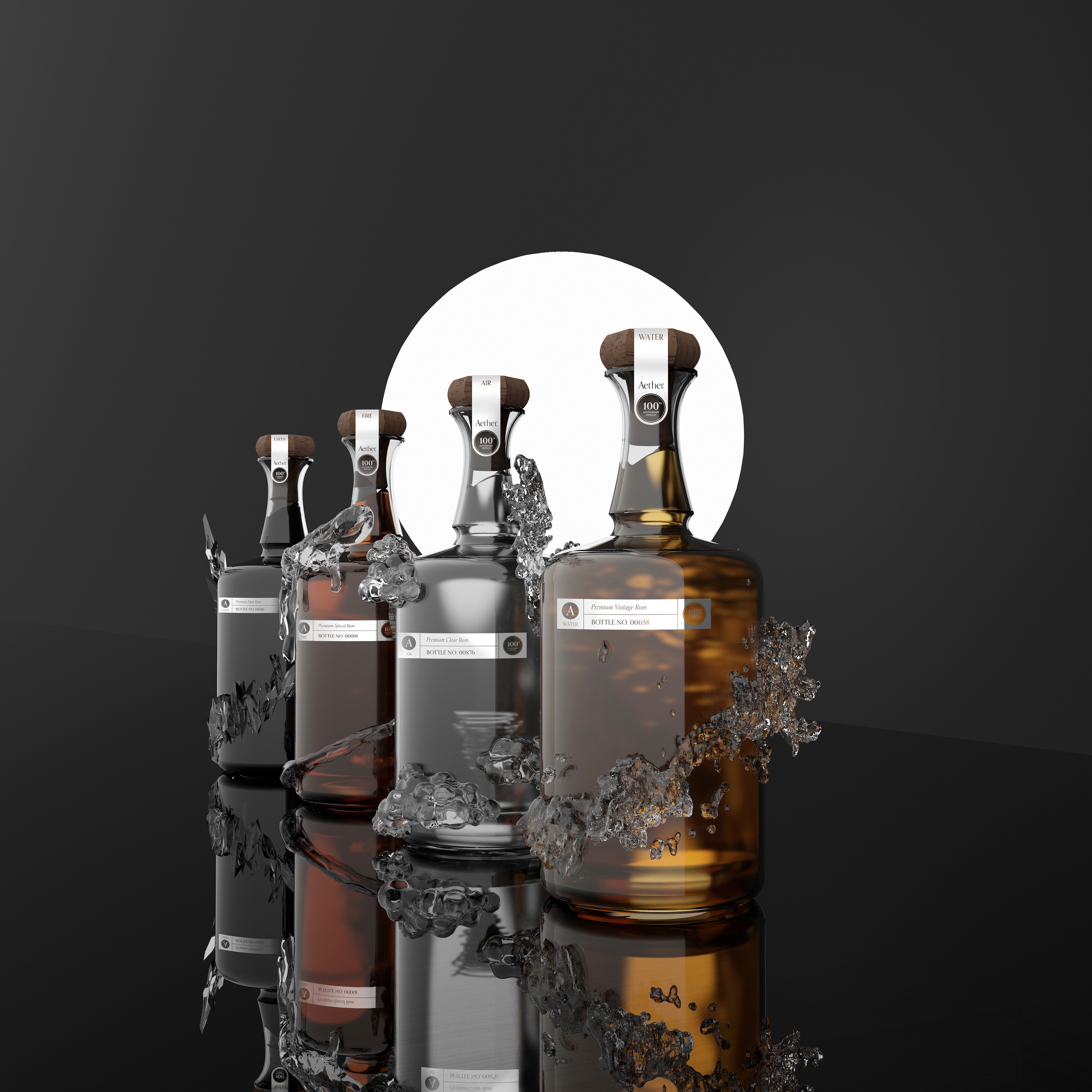Four Bottles (3/4 View)