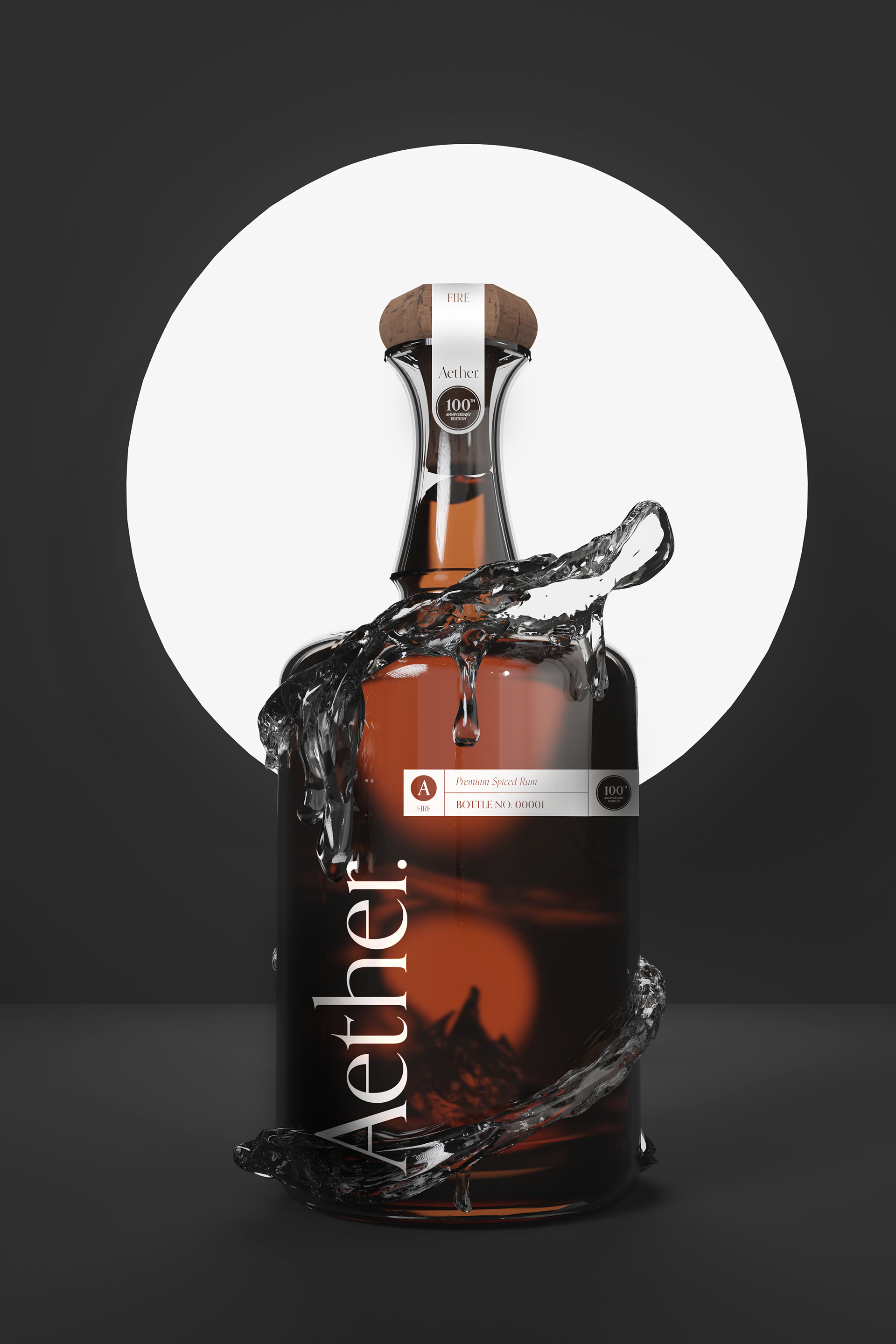 Fire Rum Bottle Render
