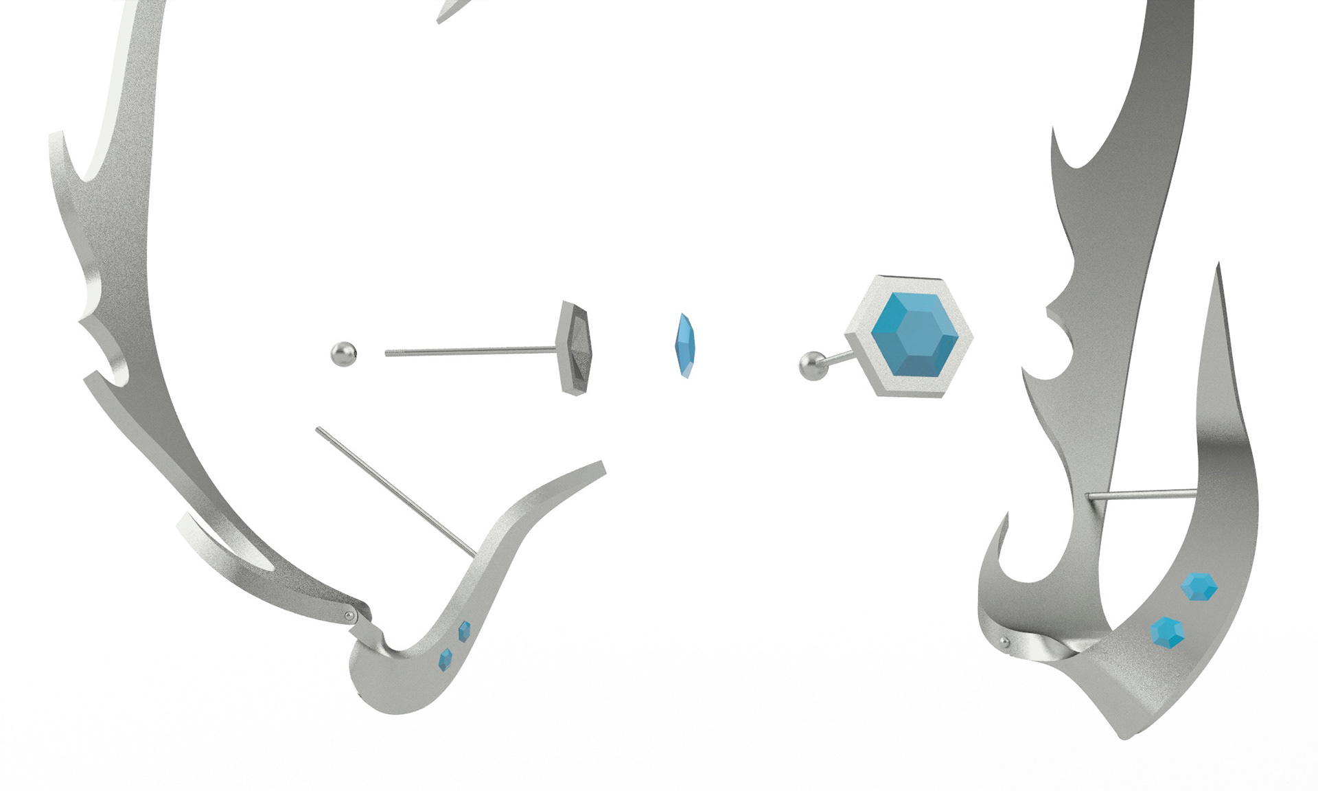 Close up, earring set apart