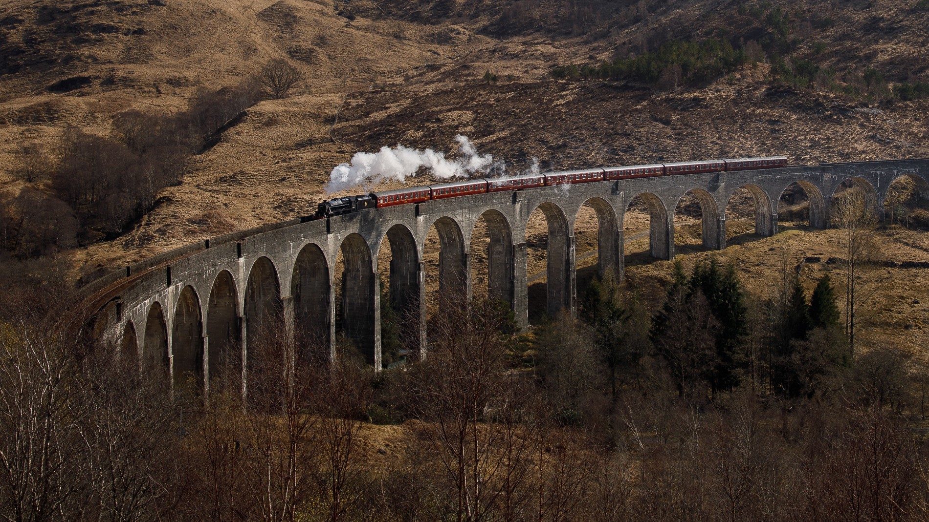 The Jacobite on the Glenfinnan Viaduct
