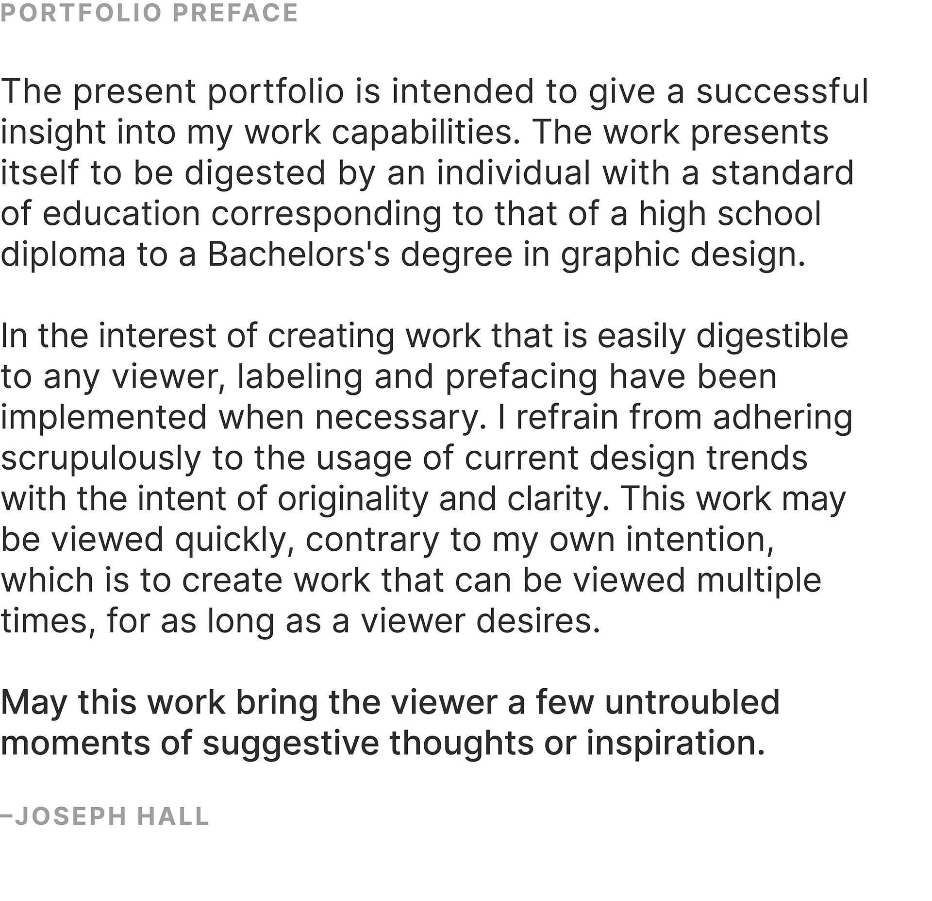 Joe Hall - Preface