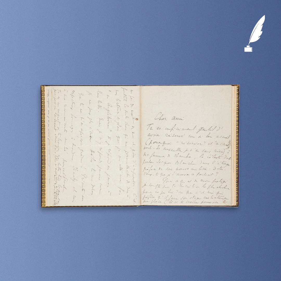 Lettre de Marcel Proust à Horace Finaly. Février 1921. © Hôtel Littéraire Le Swann / Stéphane Briolant