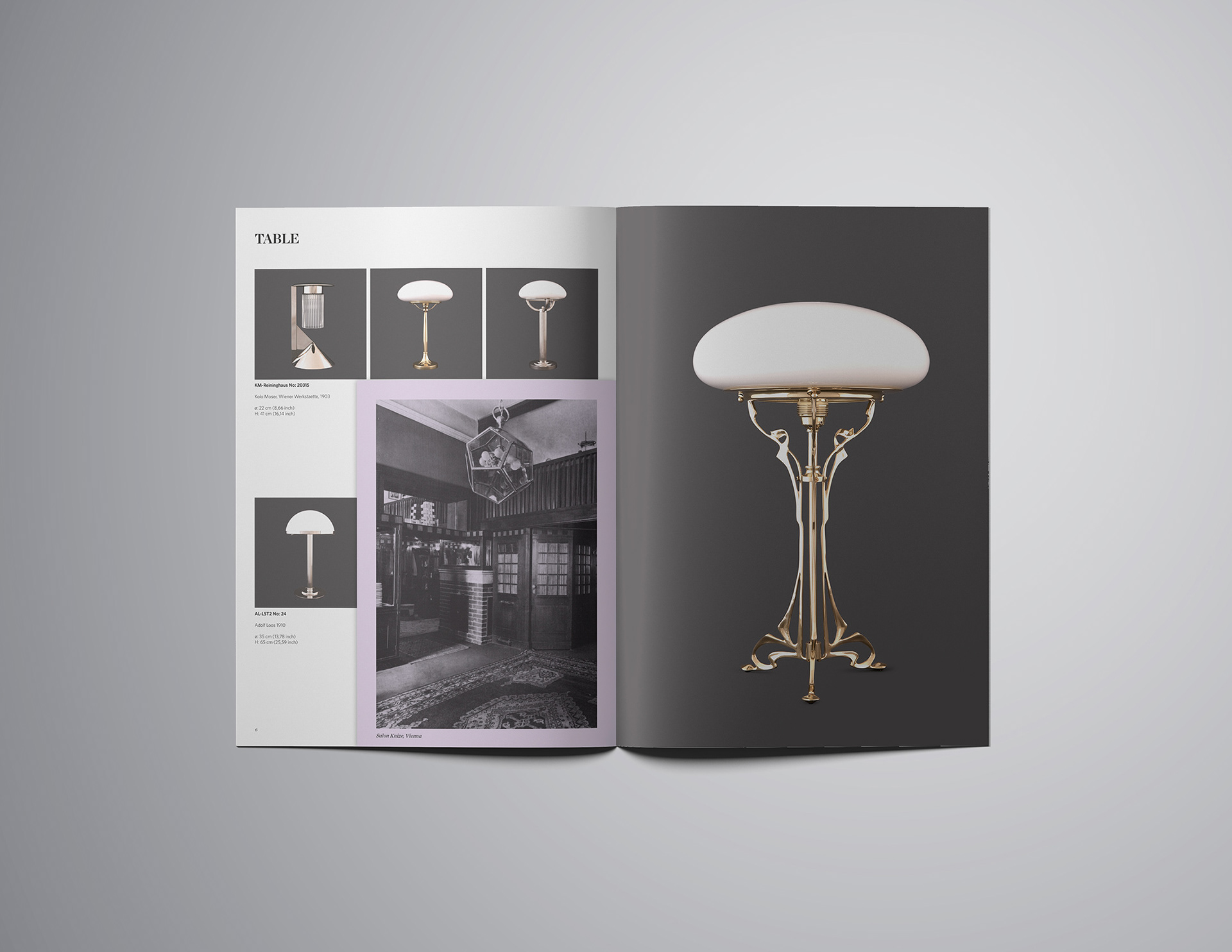 katalogdesign innenseiten woka lamps vienna | studio krauss