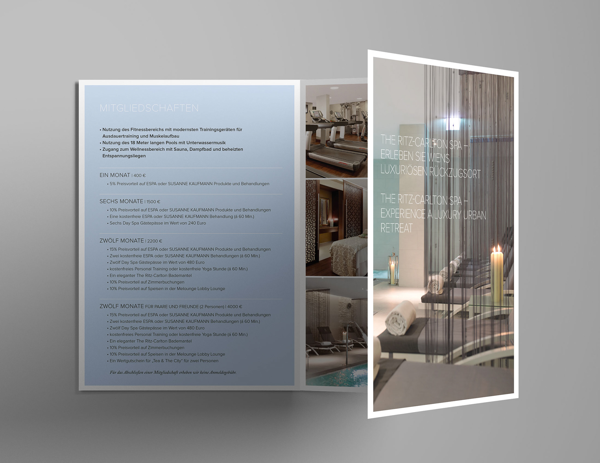 Ritz Carlton Vienna spa membership communication