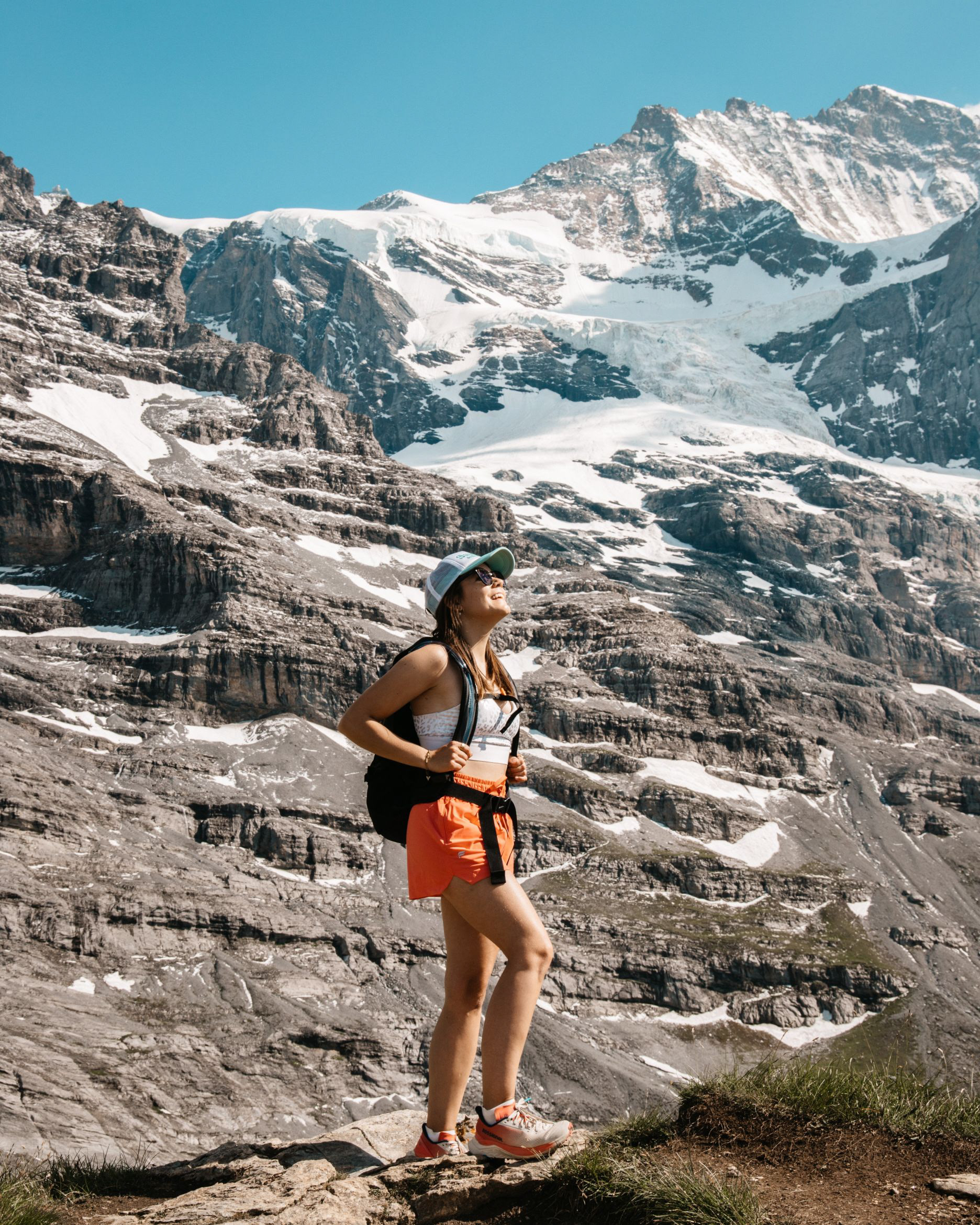 La vue sur les glaciers de la région de la Jungfrau