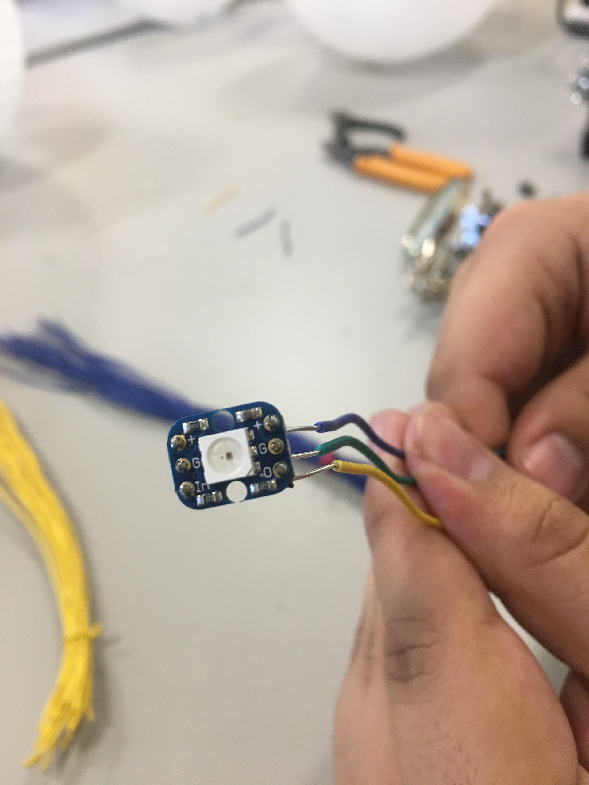 LED soldered to wires