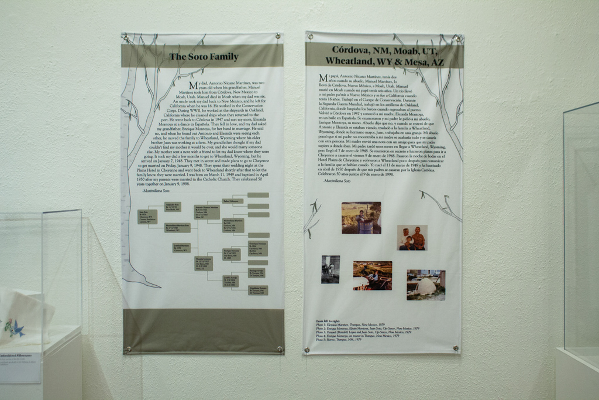 The Soto Family panels in exhibition.