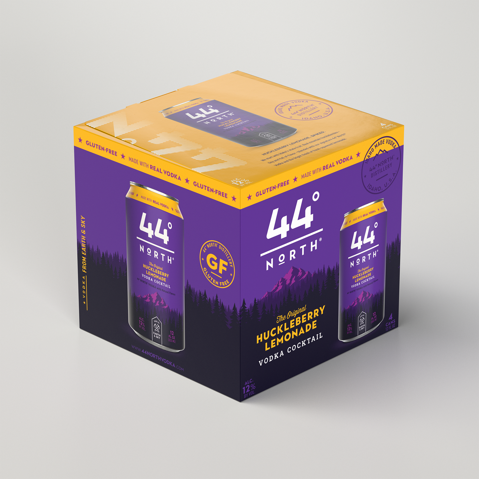 44 North Huckleberry Lemonade Vodka Cocktail 4 can Box