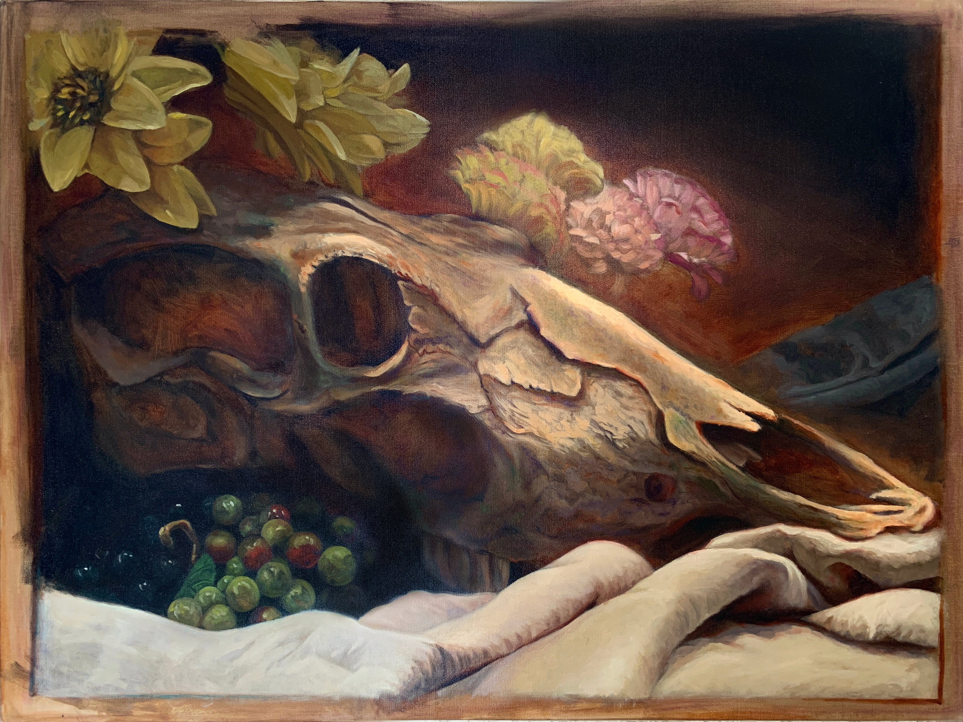 Desert Altar | Oil paint and creosote bush oil on canvas | 30"x40" | 2021