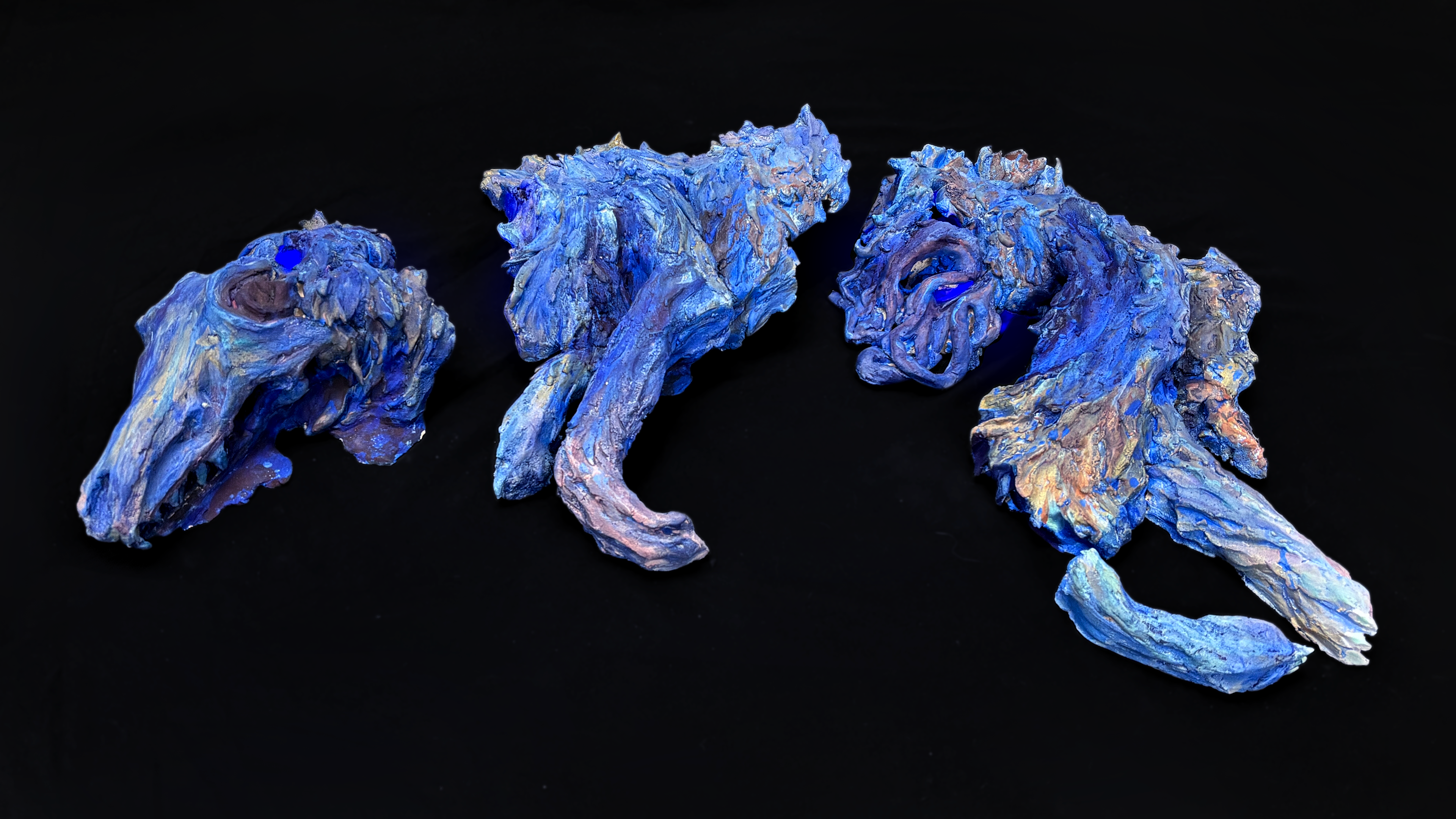 Donde la quietud se hallará | Painted ceramic and LED lights | 23"x17"x3.5" | 2024
