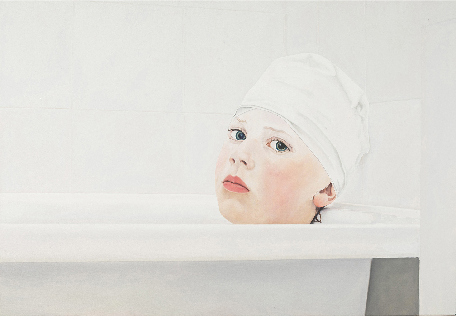 La niña de la Bañadera - Oleo sobre tela -  90 x 120 cm