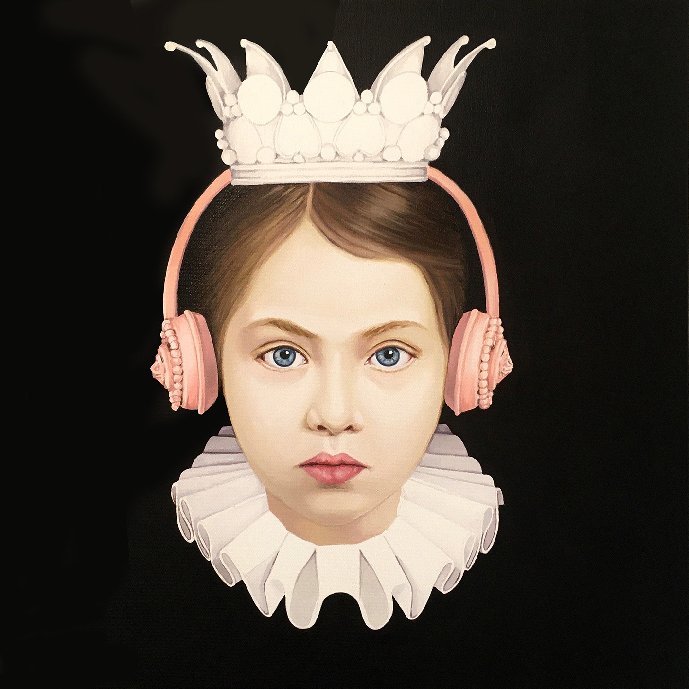 Pink Corona Girl - Oleo sobre tela - 50 x 50 cm
