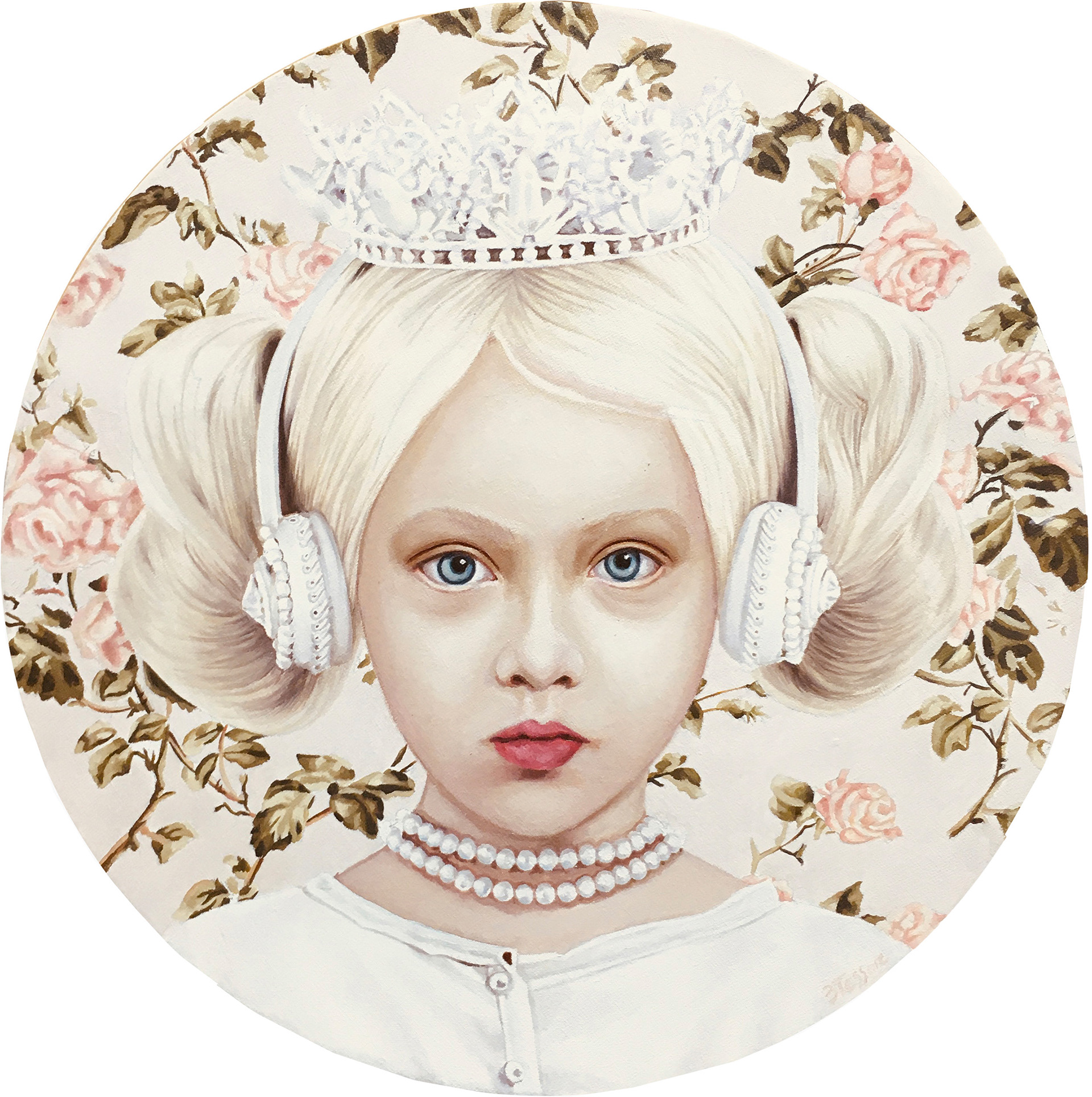 Reina Blanca - Oleo sobre tela - 40 cm diam