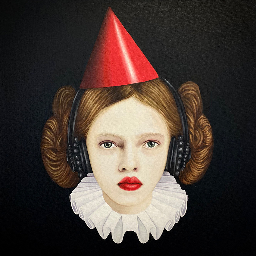Reina con Bonete n2 - Oleo sobre tela - 50 x 50 cm