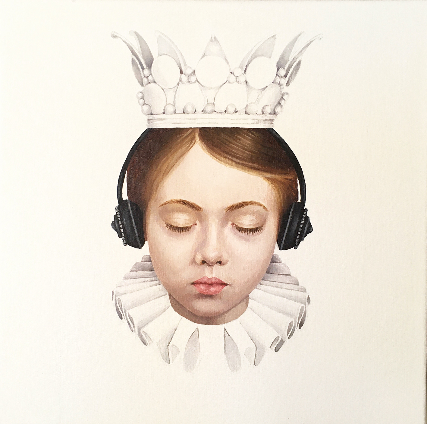 Corona Girl Blanca - Oleo sobre tela - 50 x 50 cm
