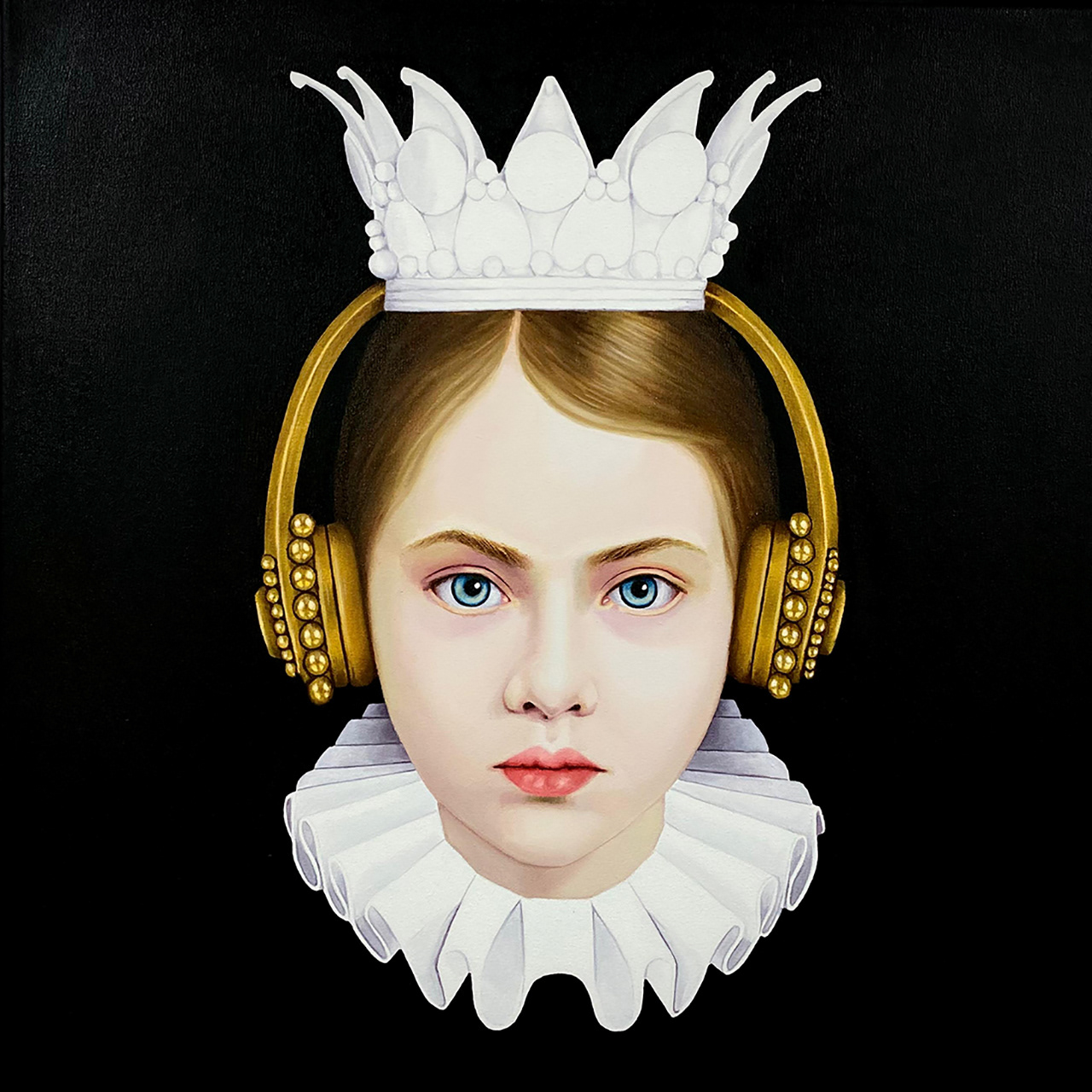 Corona Girl Dorada - Oleo sobre tela - 50 x 50 cm