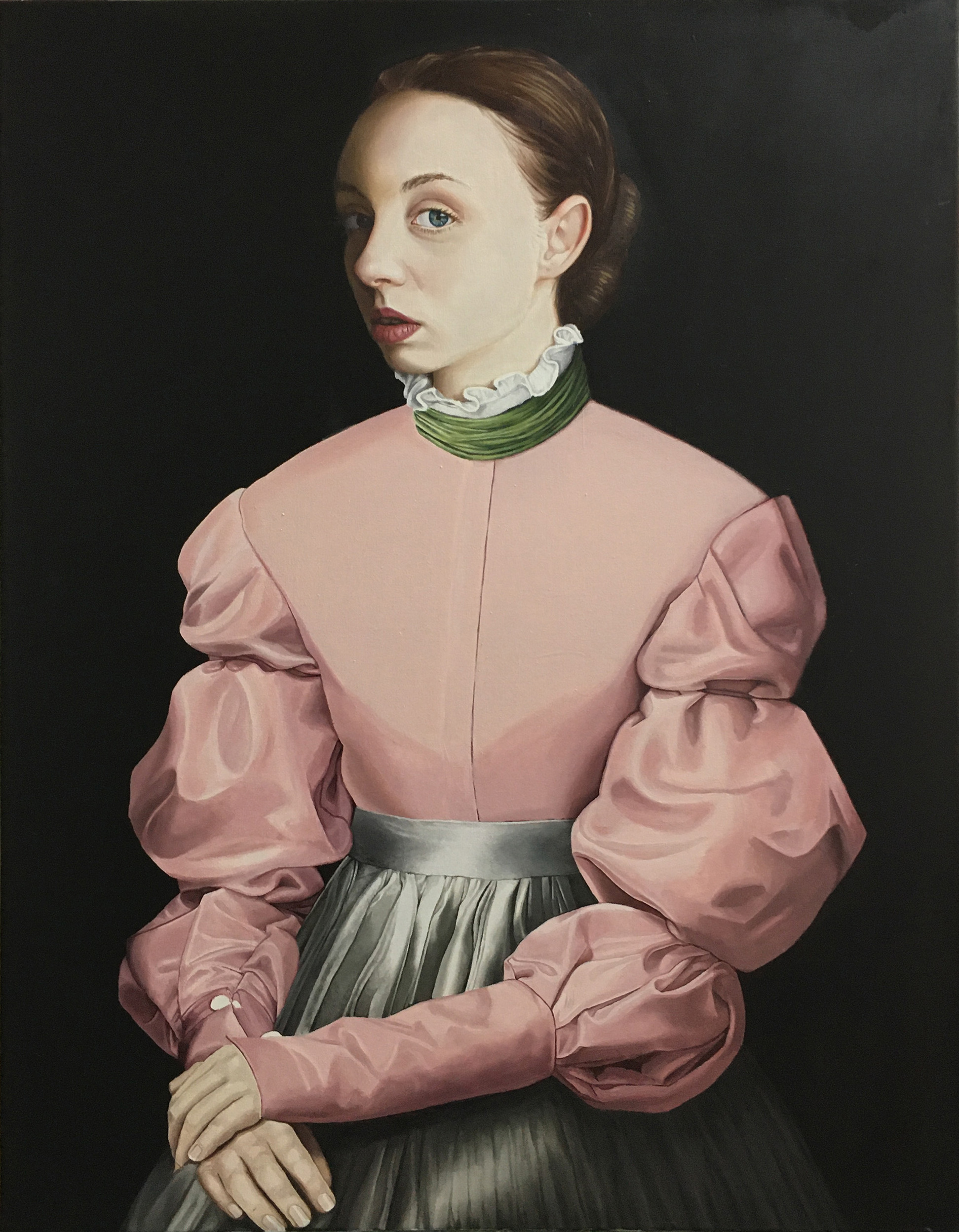 Dama de Rosa - Oleo sobre tela - 90 x 70 cm
