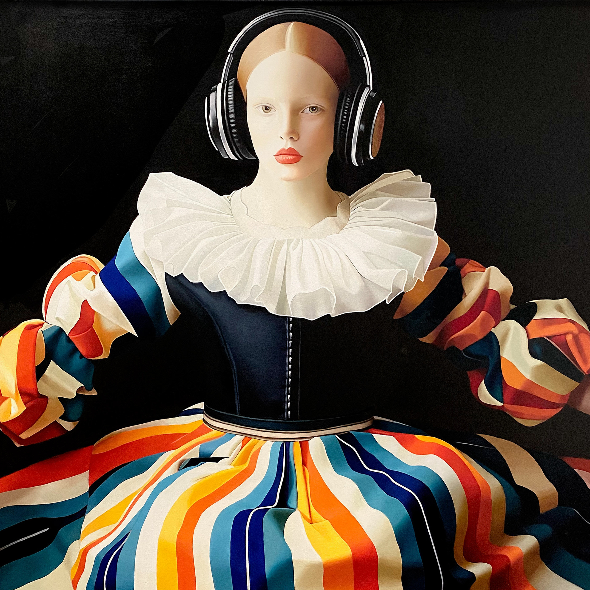 Reina Rayada - Oleo sobre tela - 90 x 90 cm