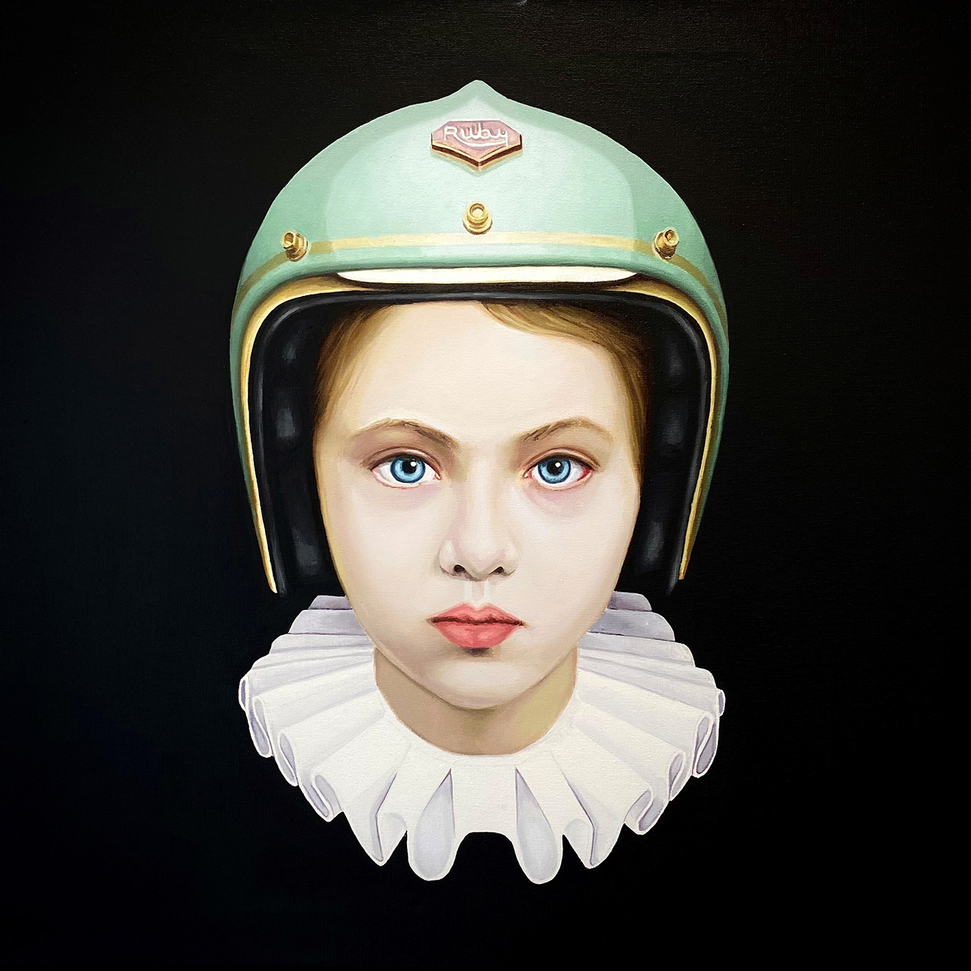 Reina con Casco - Oleo sobre tela - 50 x 50 cm