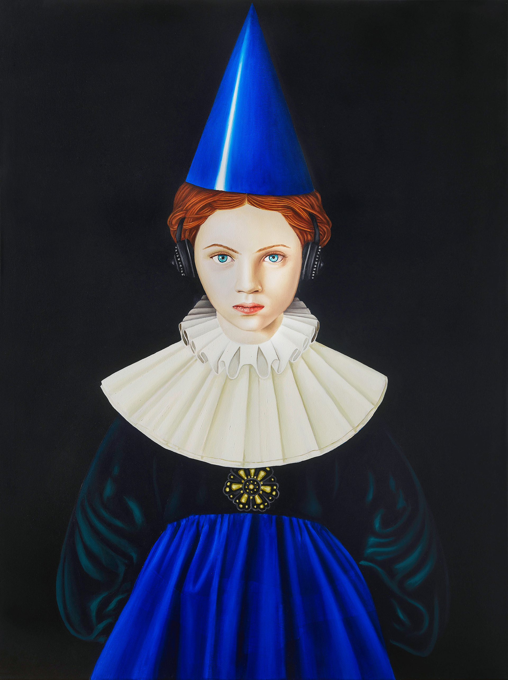 Reina Bonete Azul -Oleo sobre tela - 90 x 120 cm
