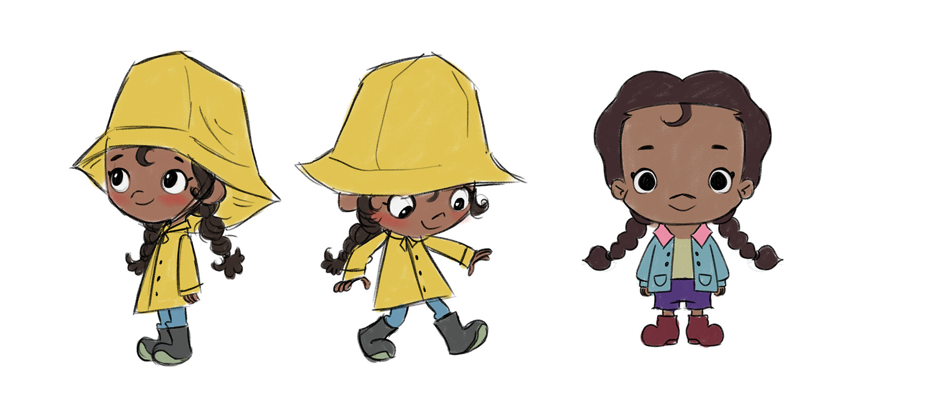 The Little Girl - Rainstorm Outfit Rough Design