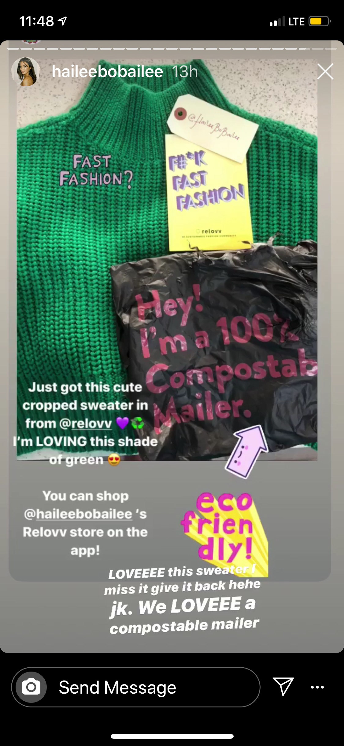 Hailee is well known in the social media universe. One of her Instagram stories here featured my design for Relovv.