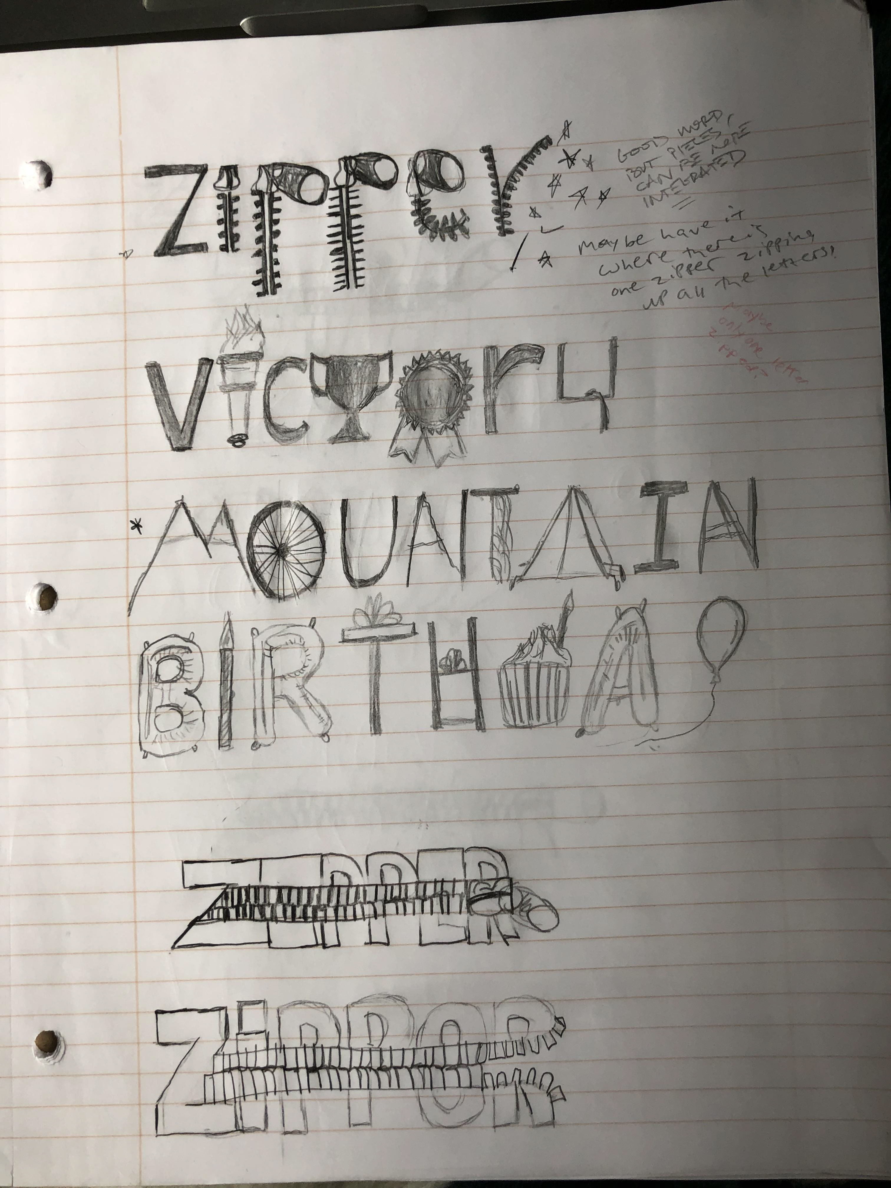 further refined sketches with more detail