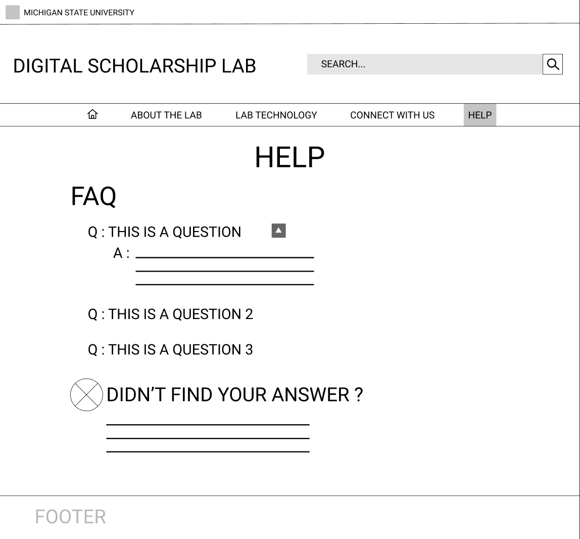 Help Page on Final Prototype