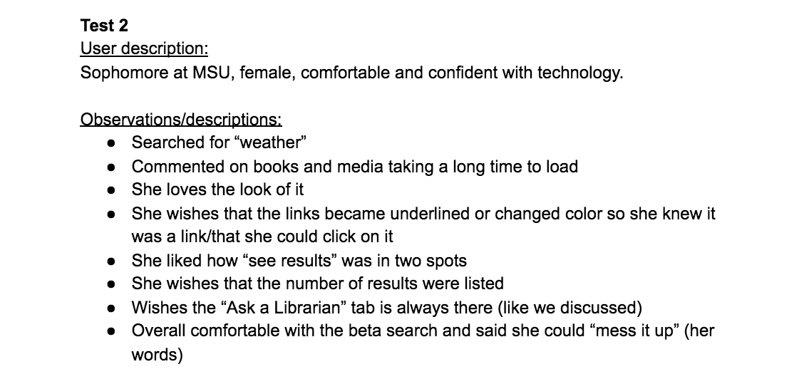 Quick and Dirty User Test Notes (2 of 3)