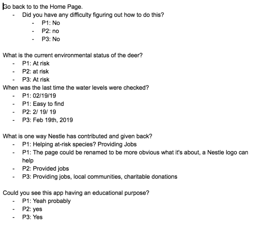 Navigation Test Results