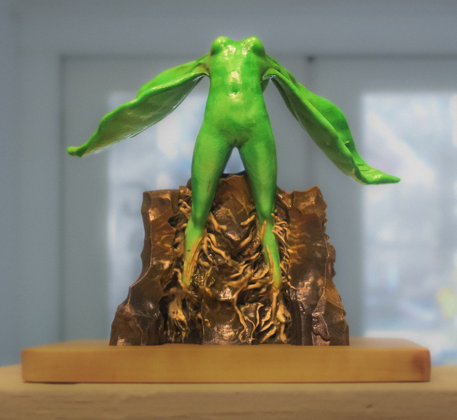 Joshua Killen, Green Woman 6.2, 2023, 3D printed colored gypsum
