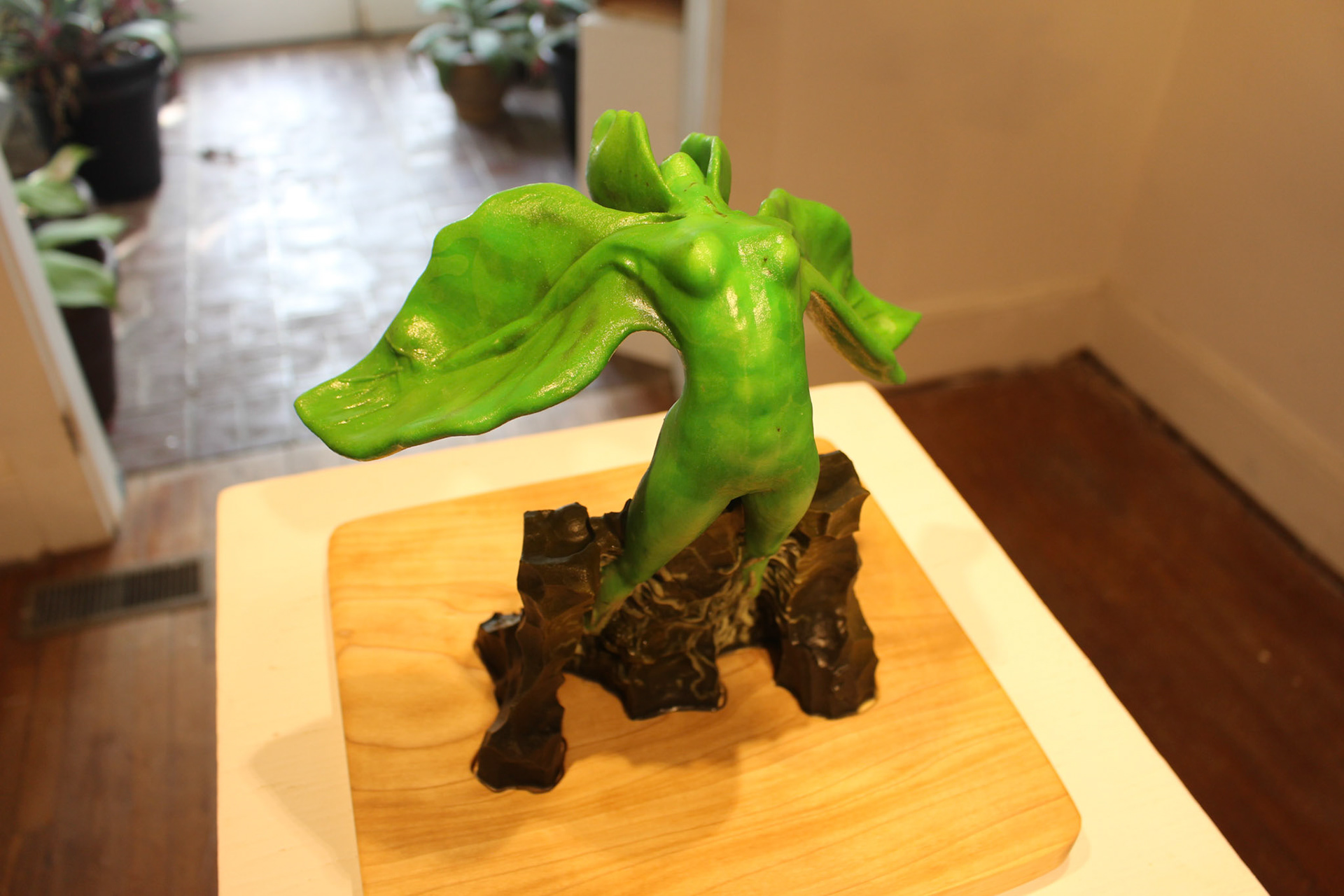 Joshua Killen, Green Woman 6.2, 2023, 3D printed colored gypsum