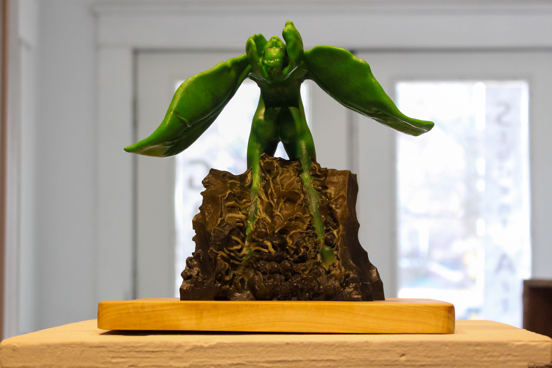 Joshua Killen, Green Woman 6.2, 2023, 3D printed colored gypsum