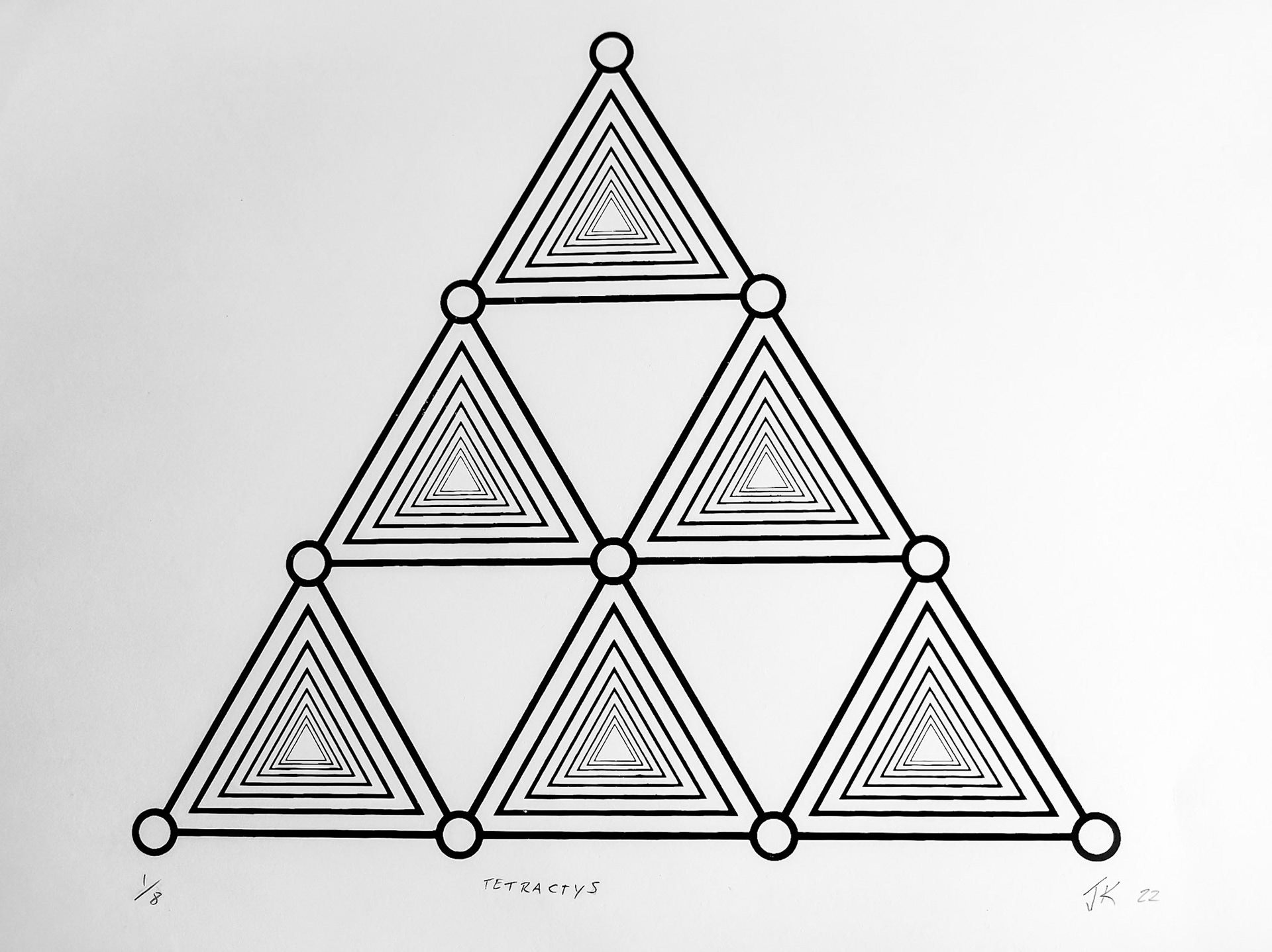 Joshua Killen, Tetractys 1 of 8, 2022, Silk Screen Print 