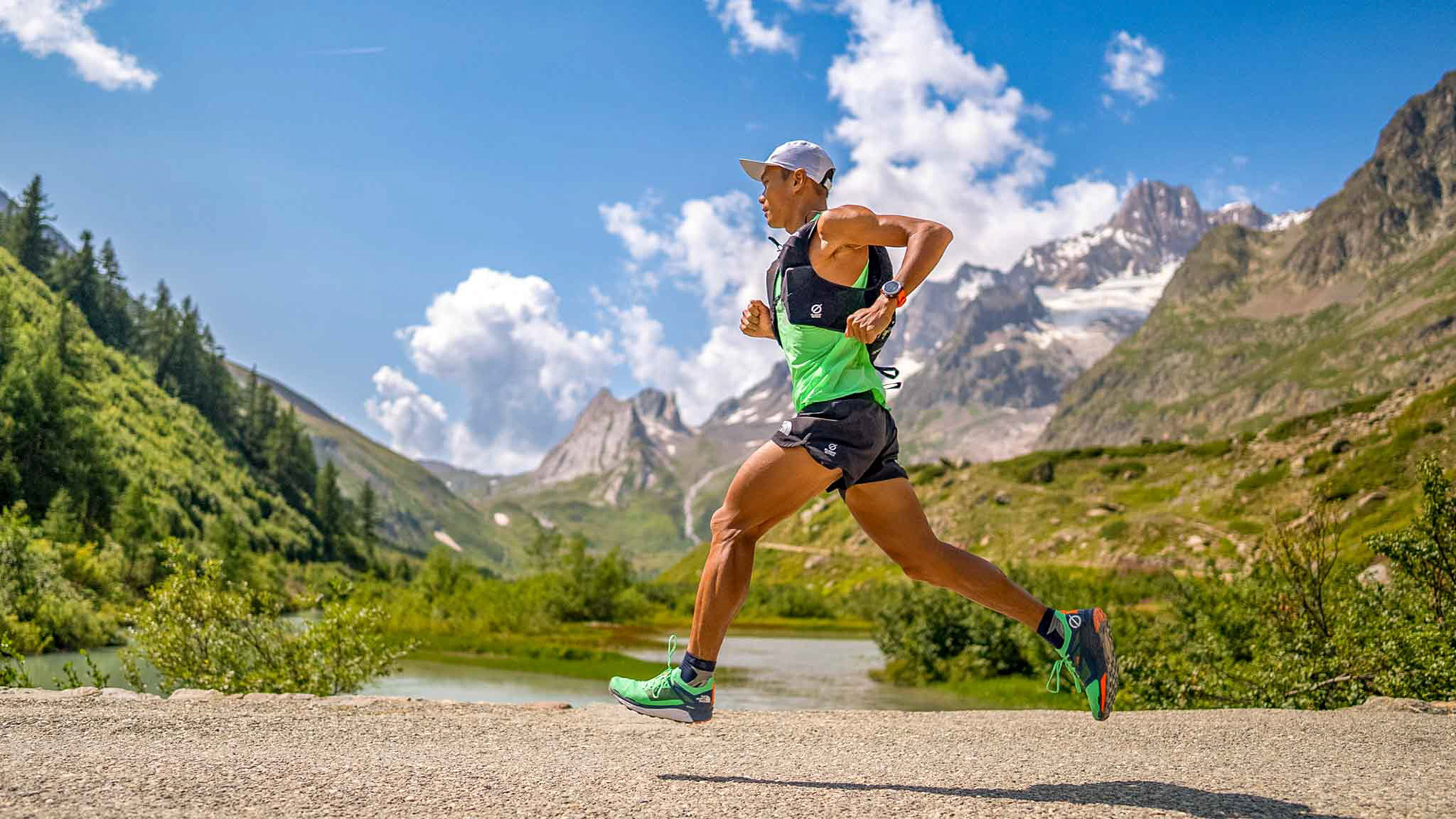 Chung duing recce for UTMB