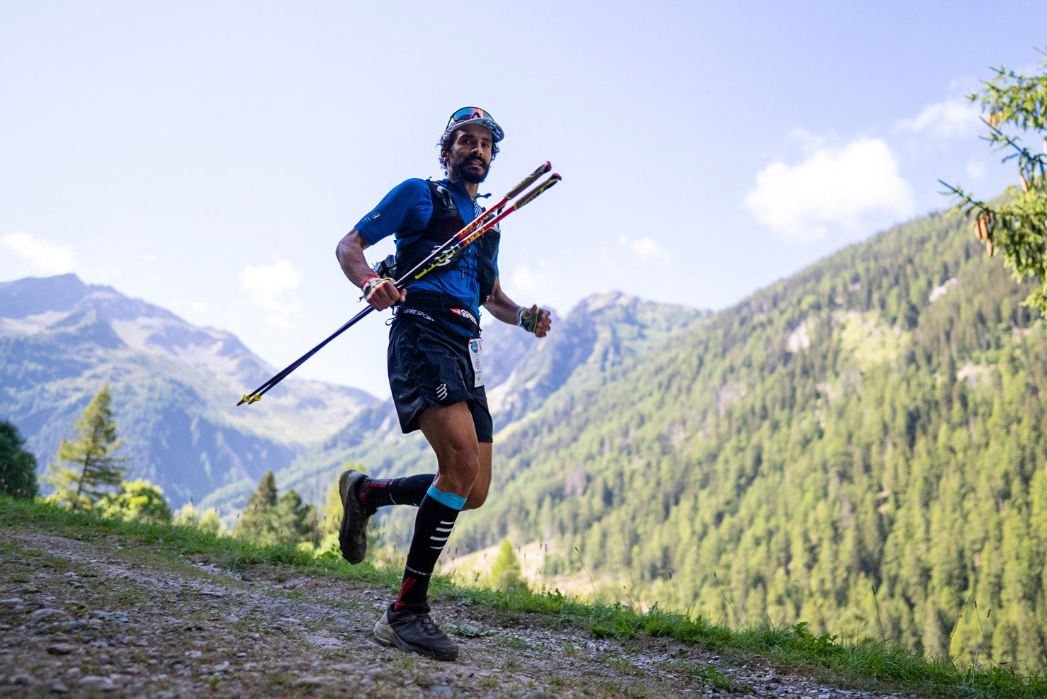 Diego arriving at Trient, UTMB 2022