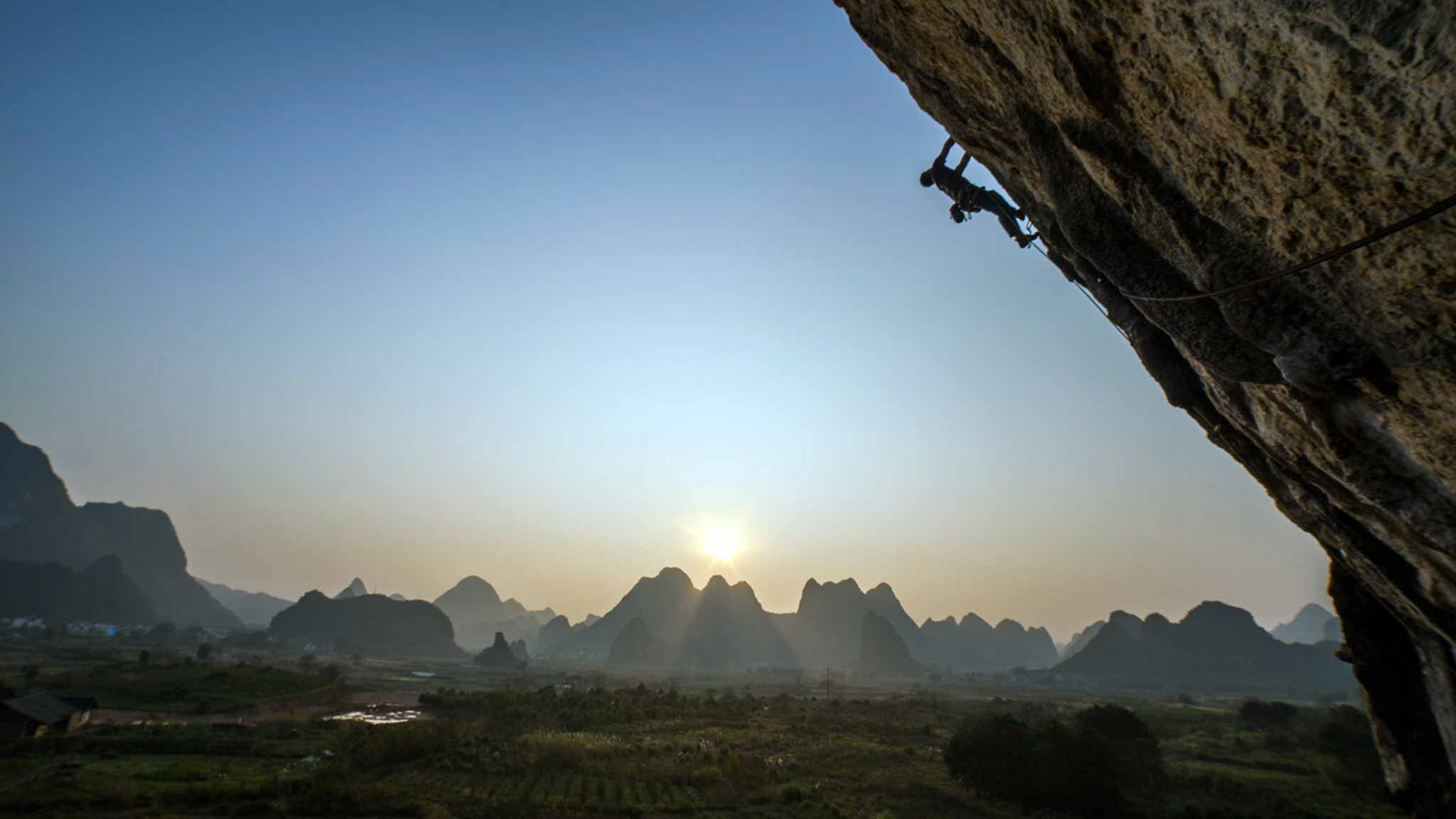 Climber at White Mountain, Yangshuo