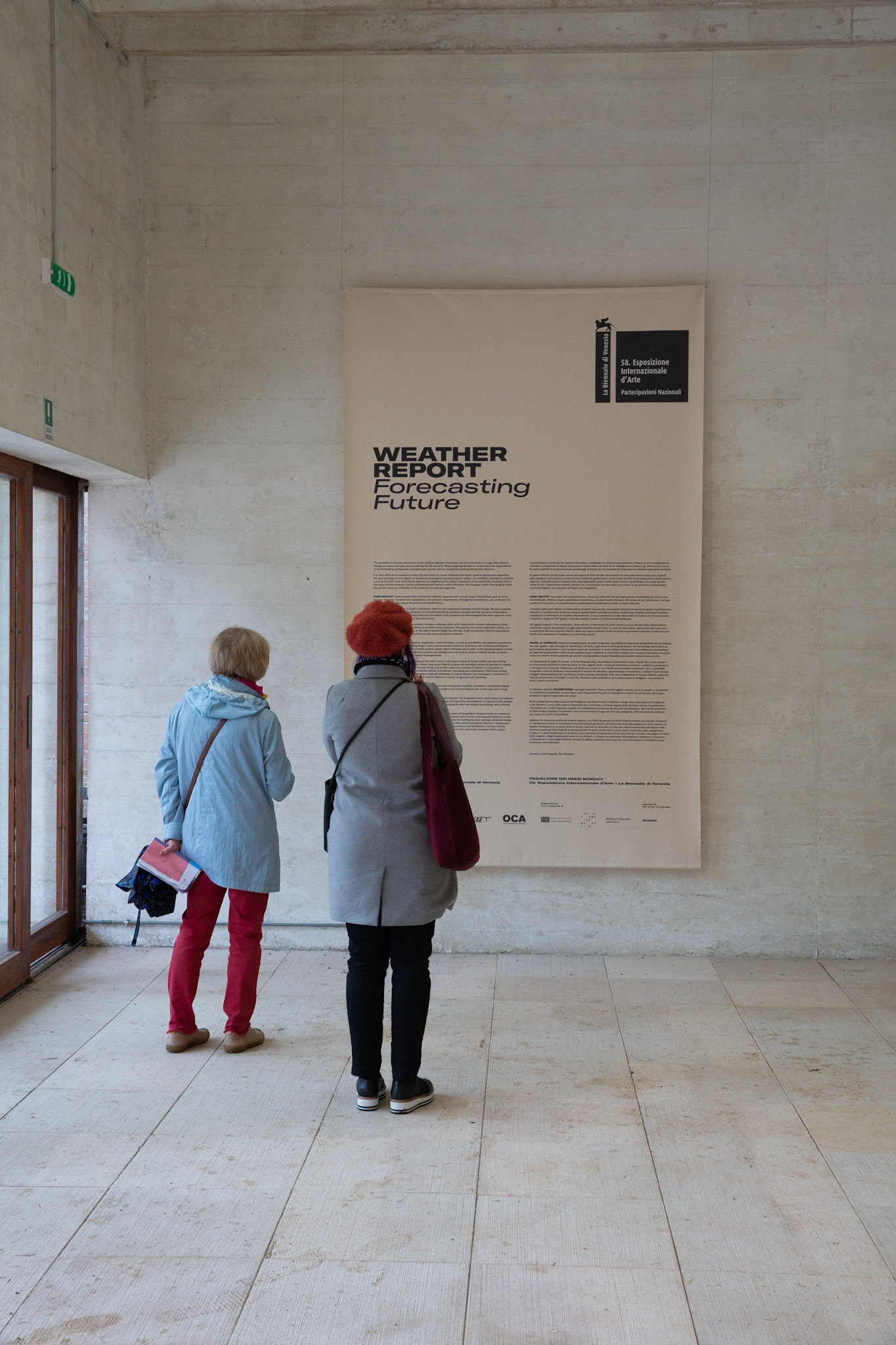 Finland Norway Sweden (Nordic Countries) - Commissioner: Leevi Haapala / Museum of Contemporary Art Kiasma / Finnish National Gallery, Katya García-Antón / Office for Contemporary Art Norway (OCA), Ann-Sofi Noring / Moderna Museet.Curators: Leevi Haapala, Piia Oksanen.Exhibitors: Ane Graff, Ingela Ihrman, nabbteeri.